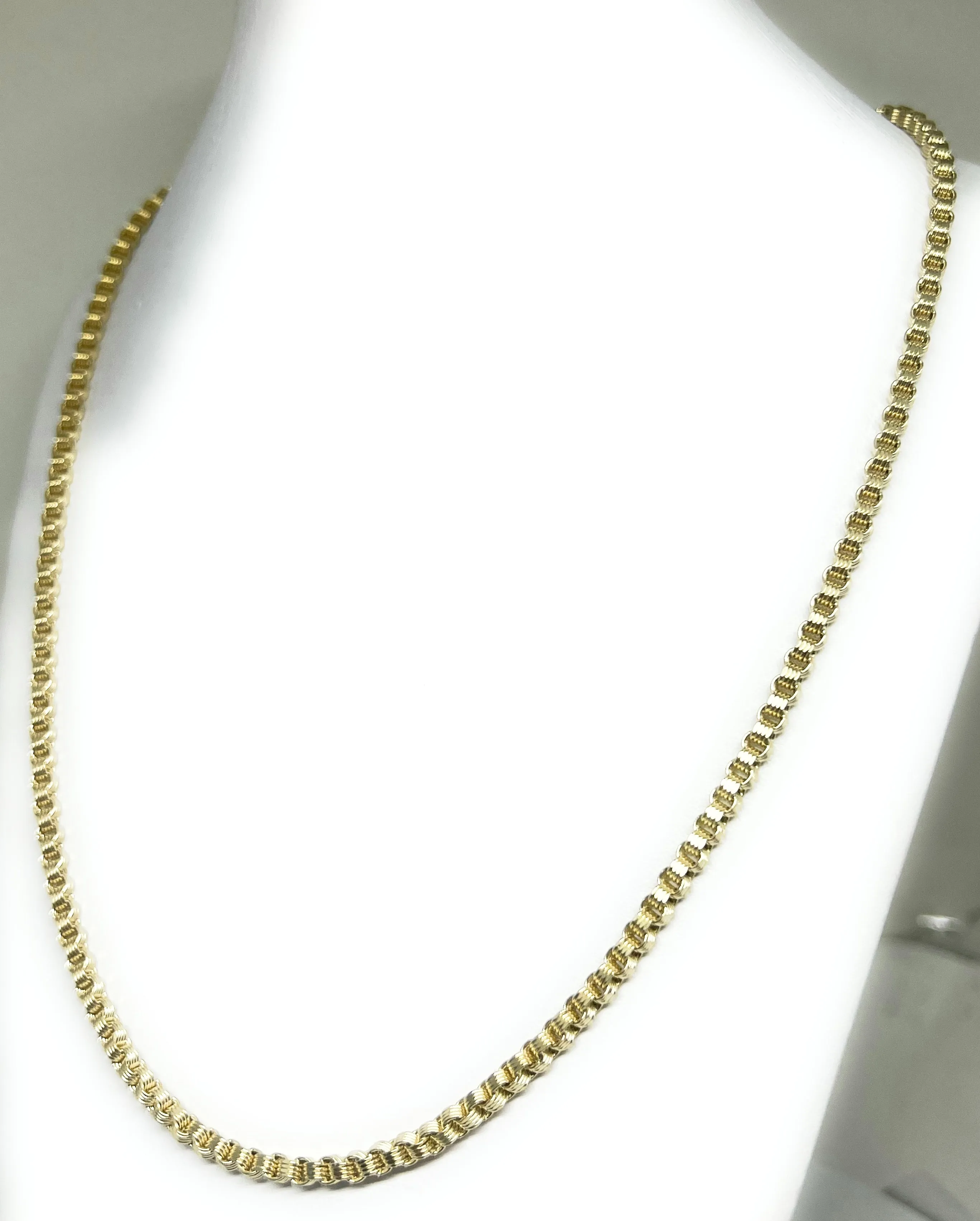 10k Solid Gold ALEXANDER BOX CHAIN 18 - 24 inch 3.5mm (Semi-Hollow Style)