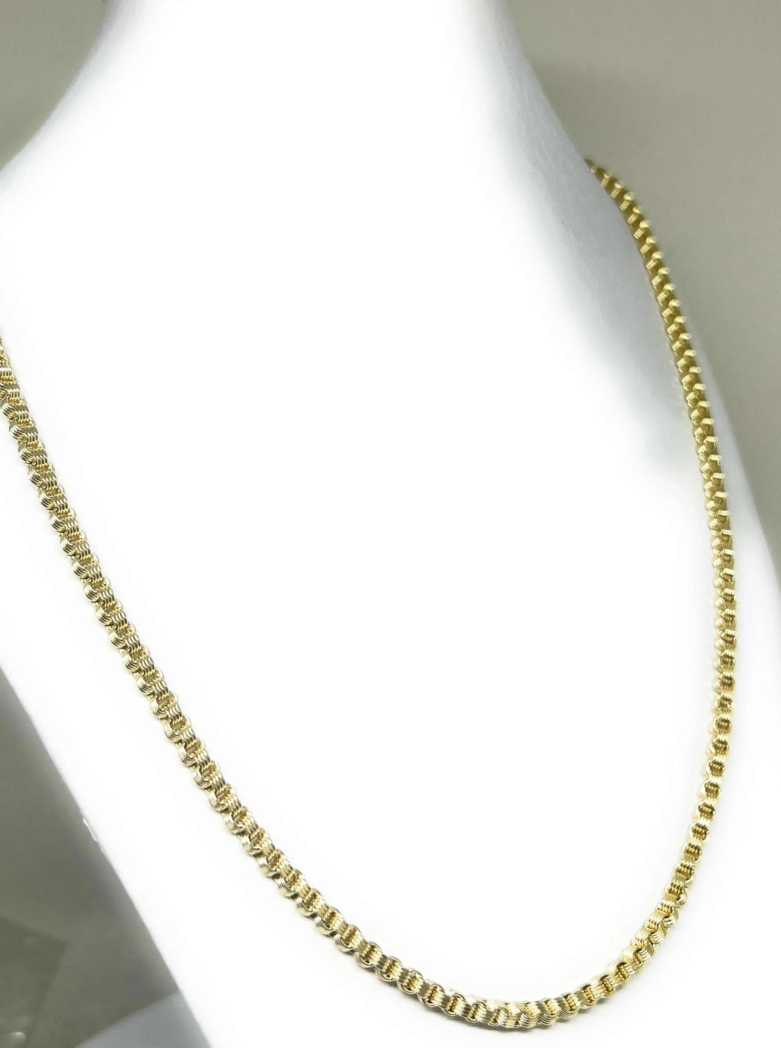 10k Solid Gold ALEXANDER BOX CHAIN 18 - 24 inch 3.5mm (Semi-Hollow Style)