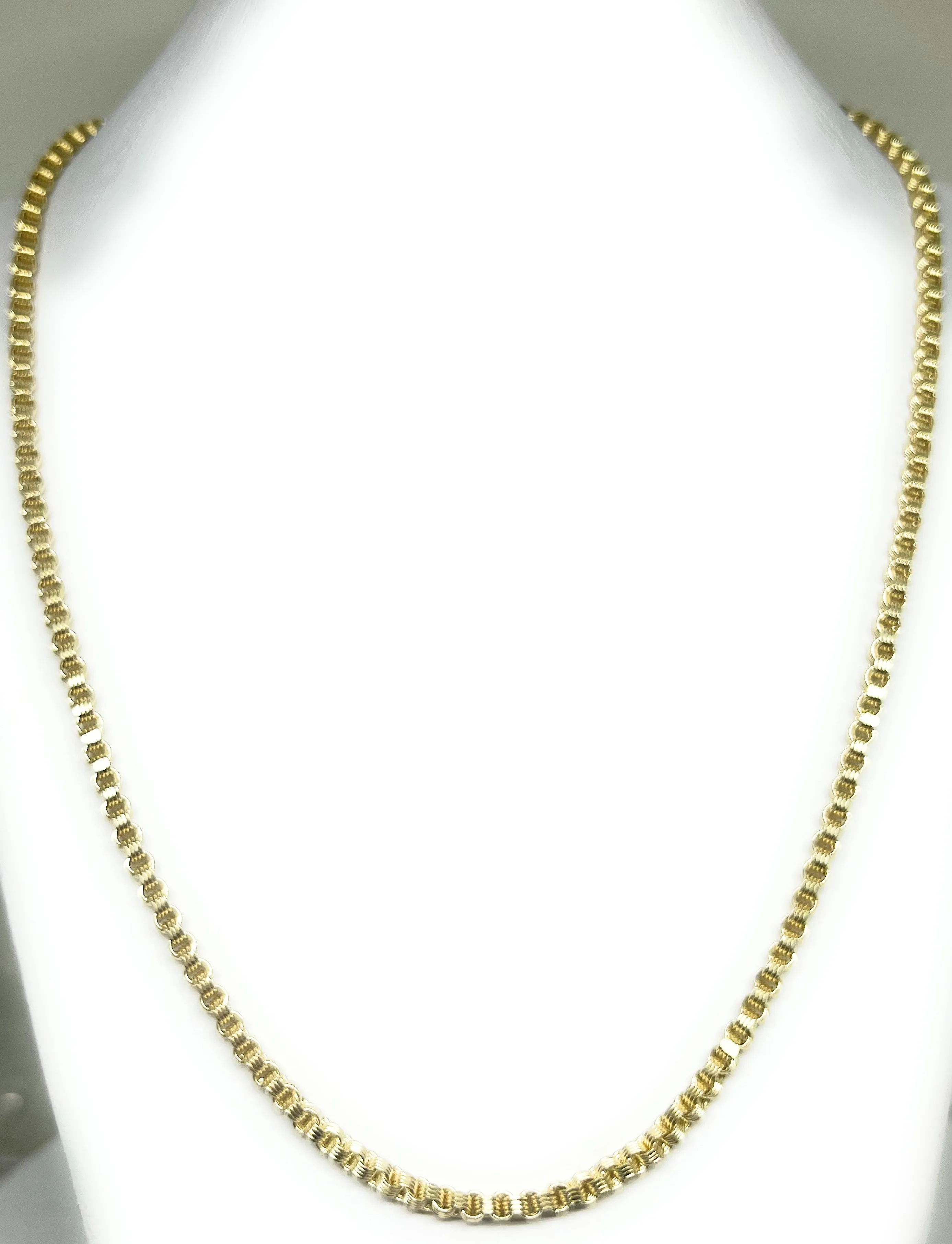 10k Solid Gold ALEXANDER BOX CHAIN 18 - 24 inch 3.5mm (Semi-Hollow Style)