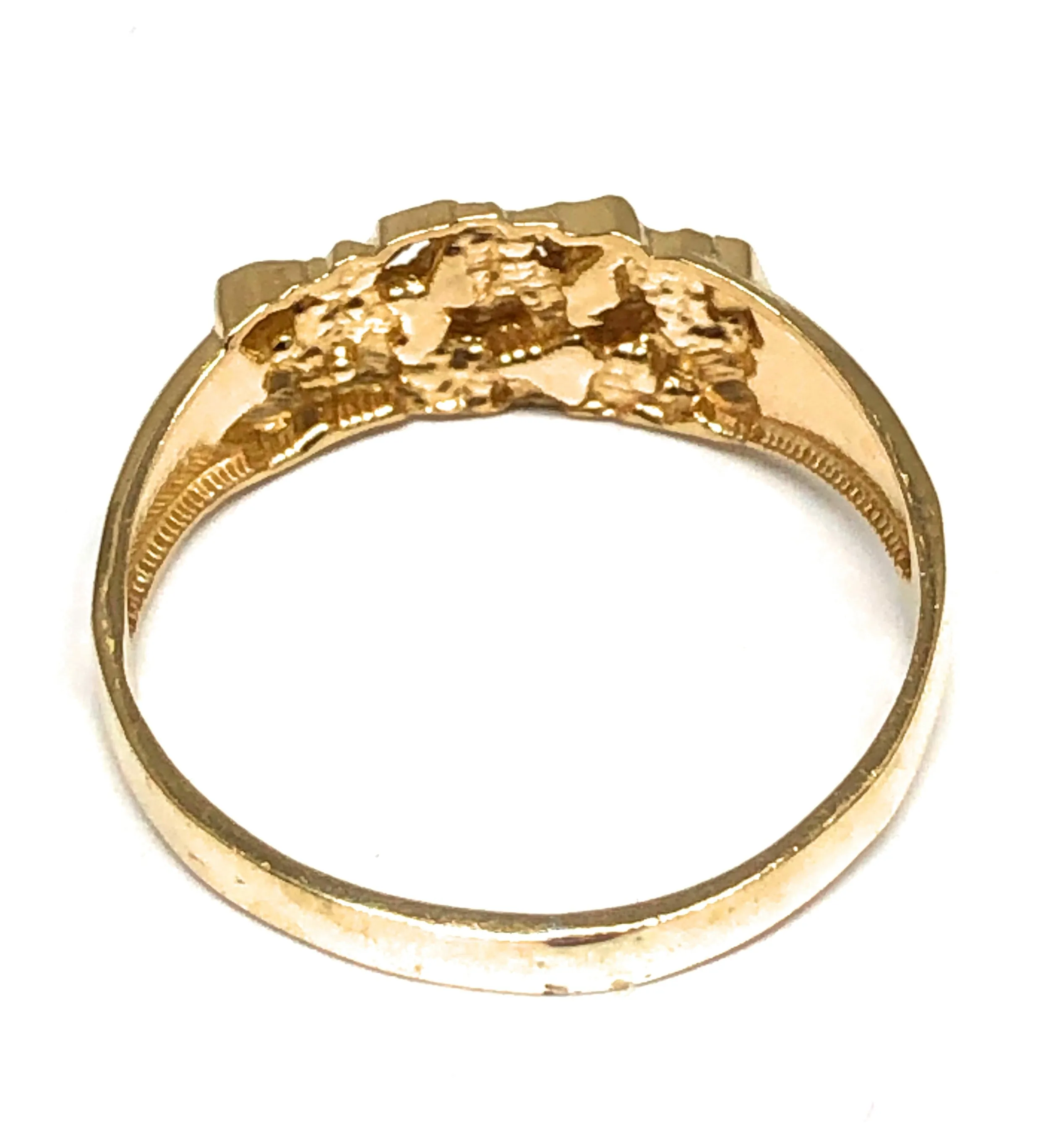 14k Solid Gold Yellow Classic Nugget Ring