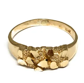 14k Solid Gold Yellow Classic Nugget Ring