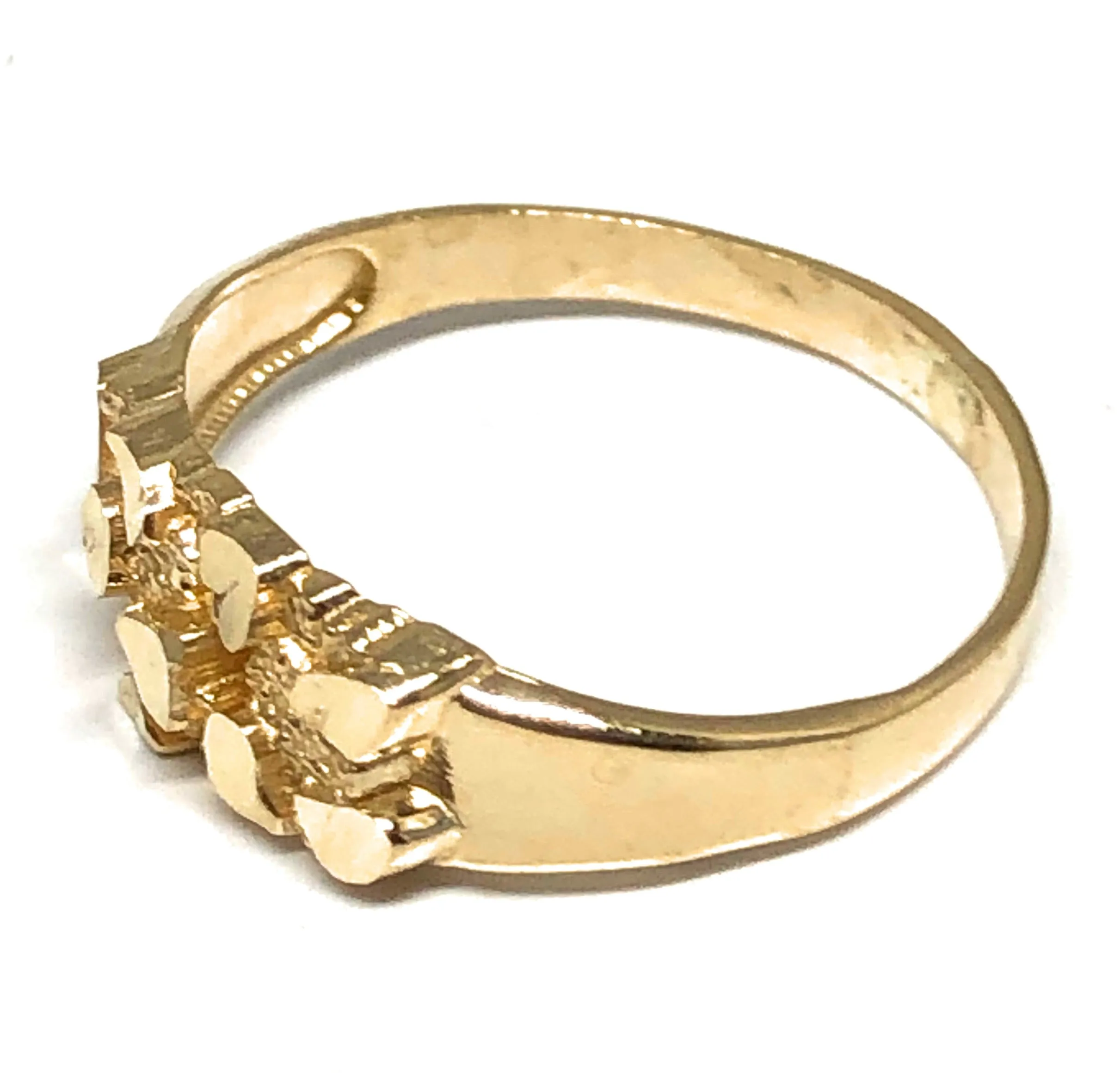 14k Solid Gold Yellow Classic Nugget Ring