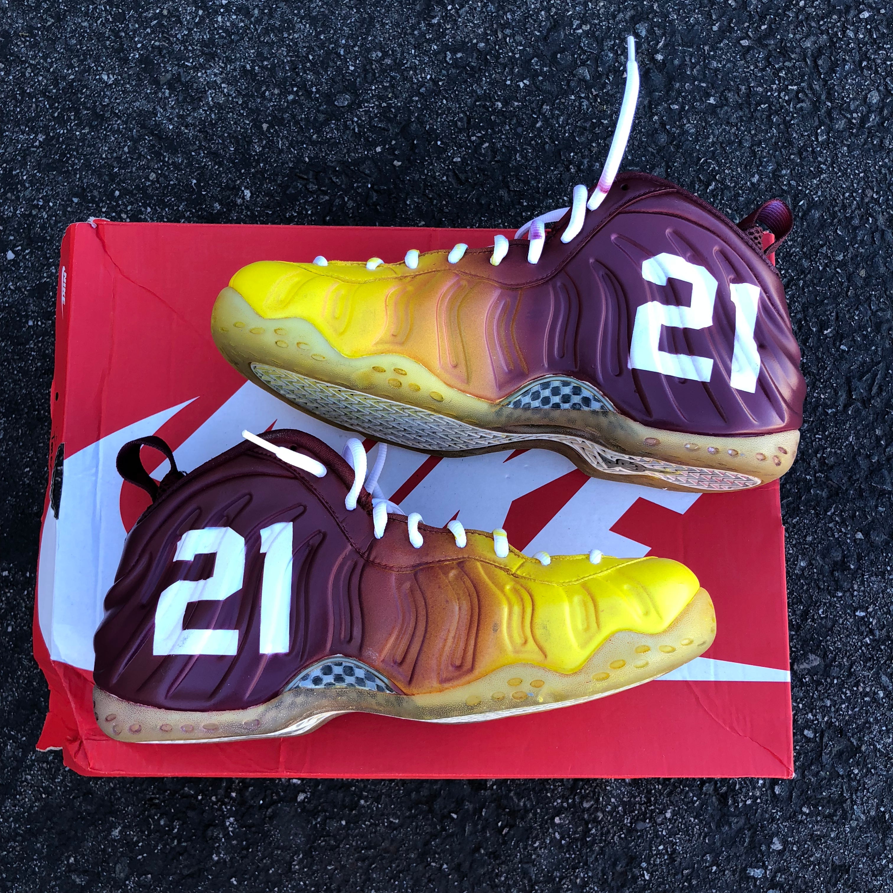 2 Pairs of Custom Painted Nike AF1 Highs - (Men’s 9 and Men’s 8) Redskins Theme/ Eagles Theme - Custom Order