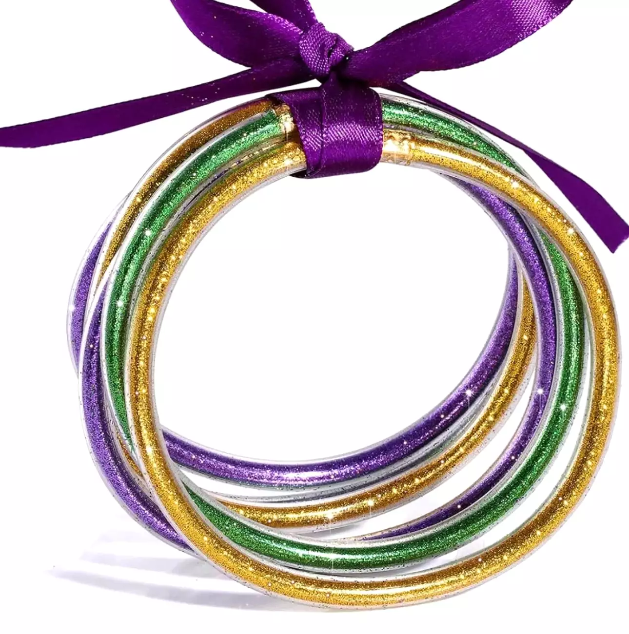 6pc Mardi Gras Bangle Set