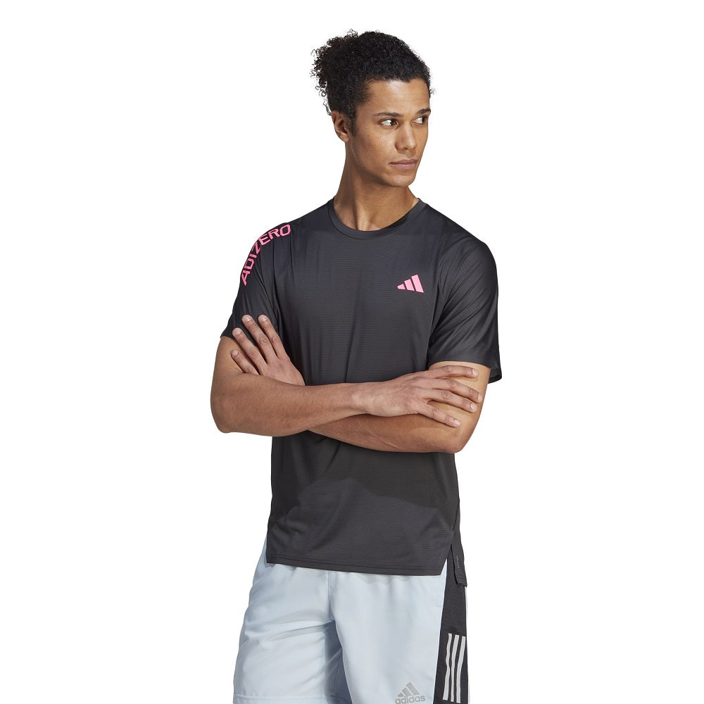 Adidas camiseta manga corta Adizero Tee Negro Fucsia