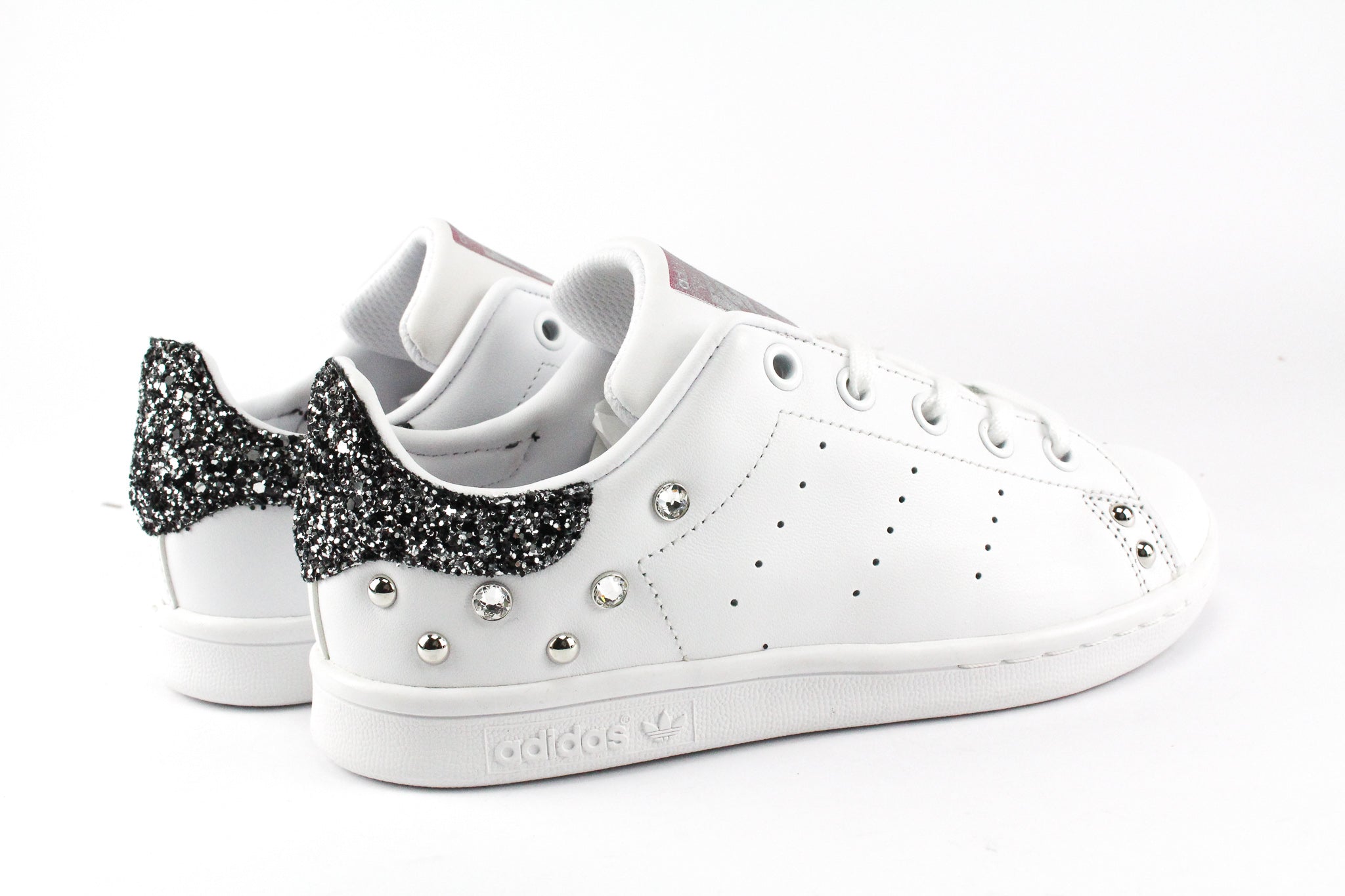 Adidas Stan Smith Black Silver Glitter & Strass