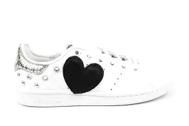 Adidas Stan Smith Cuore Nero & Pitone Silver