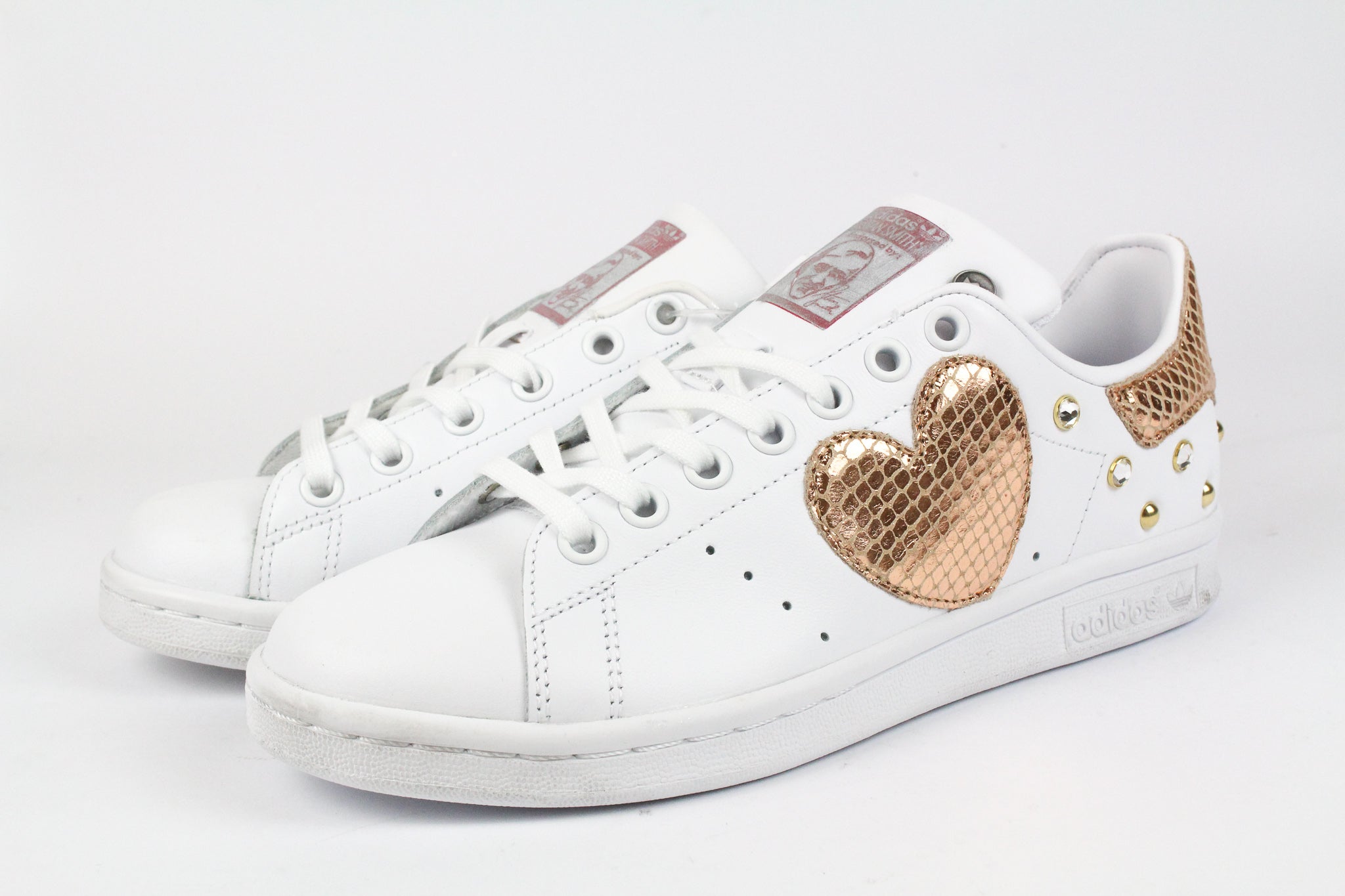 Adidas Stan Smith Cuore Pitone Rosa Laminato & Strass