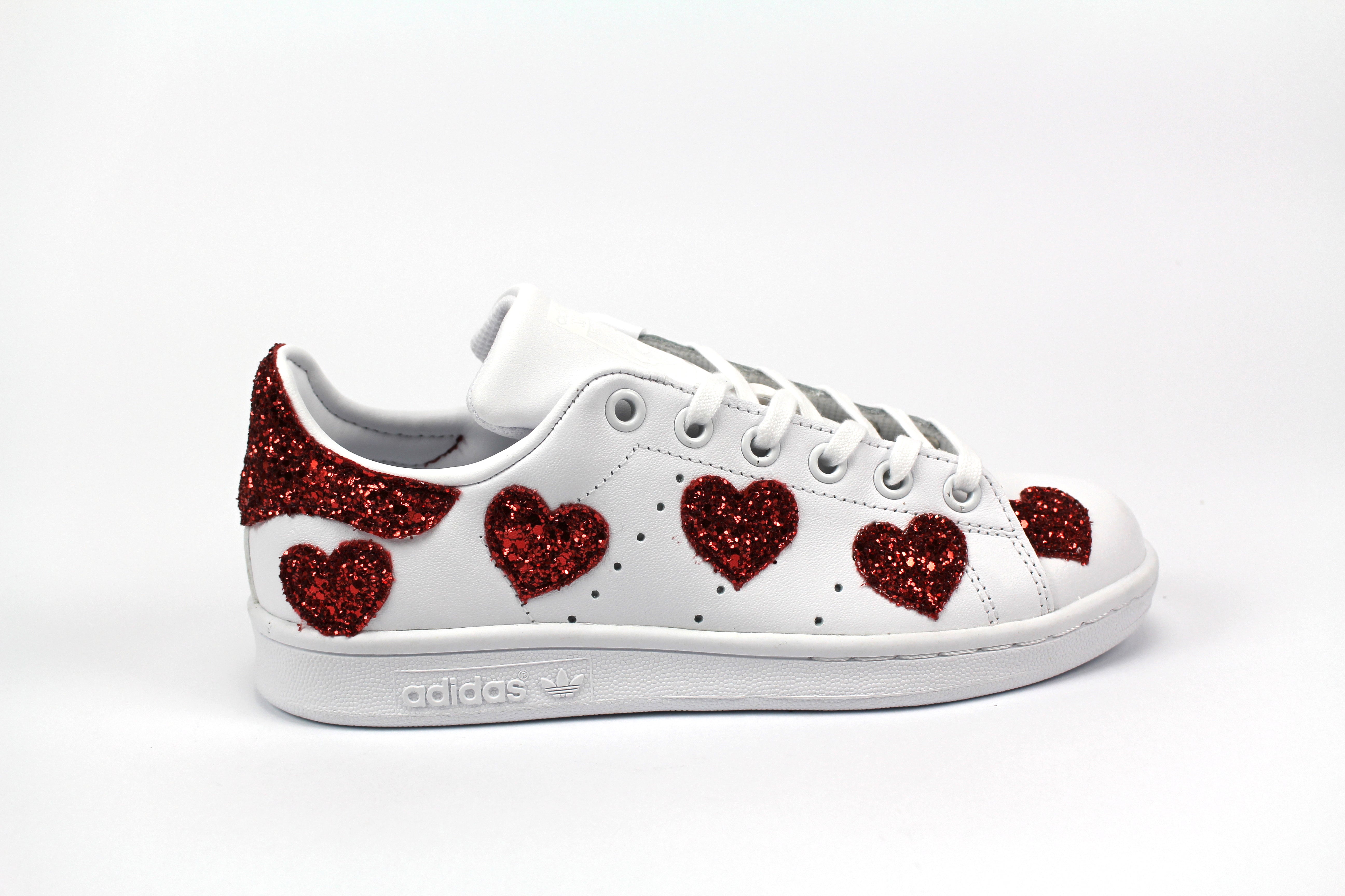 Adidas Stan Smith Cuori Red Glitter