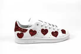 Adidas Stan Smith Cuori Red Glitter