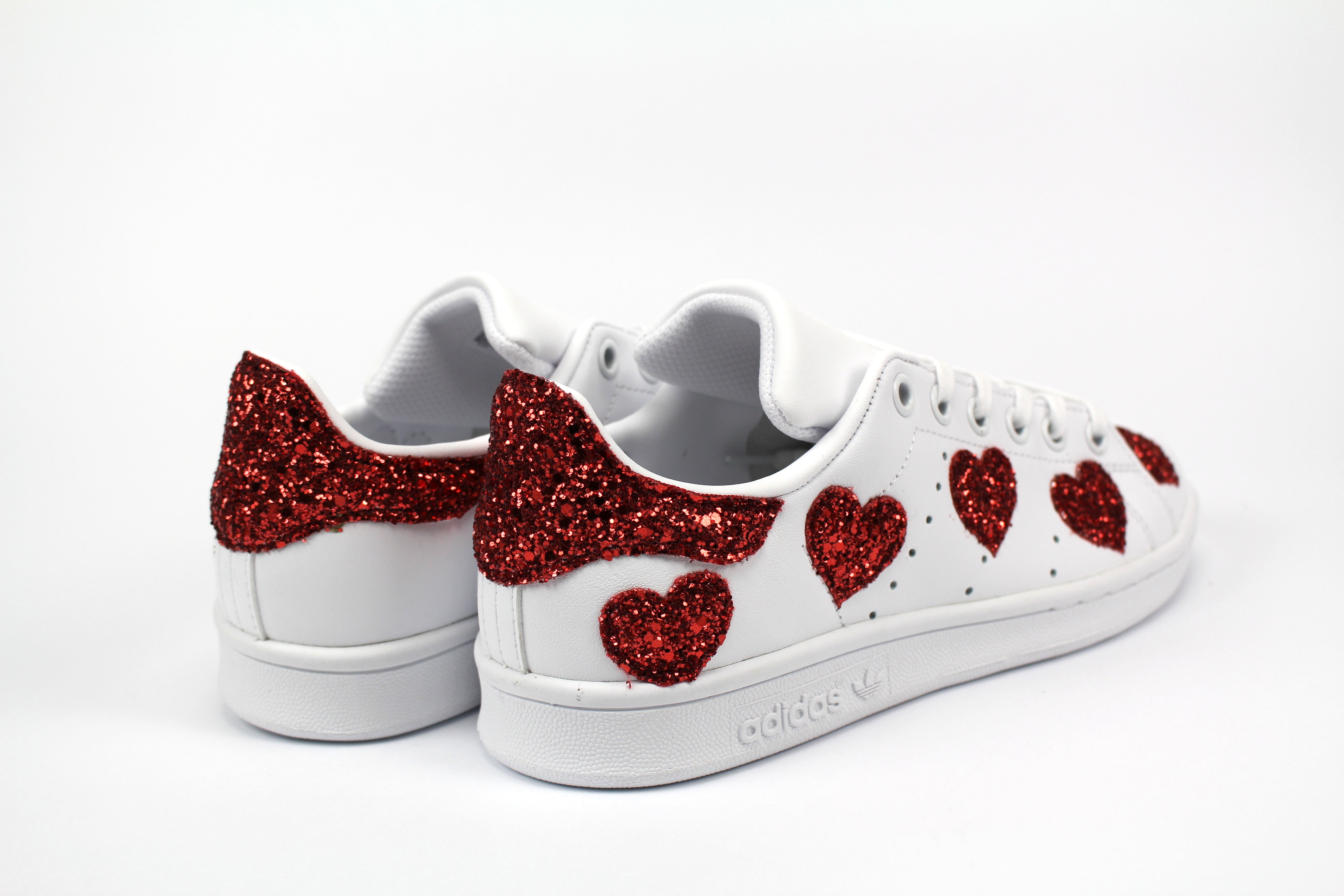 Adidas Stan Smith Cuori Red Glitter