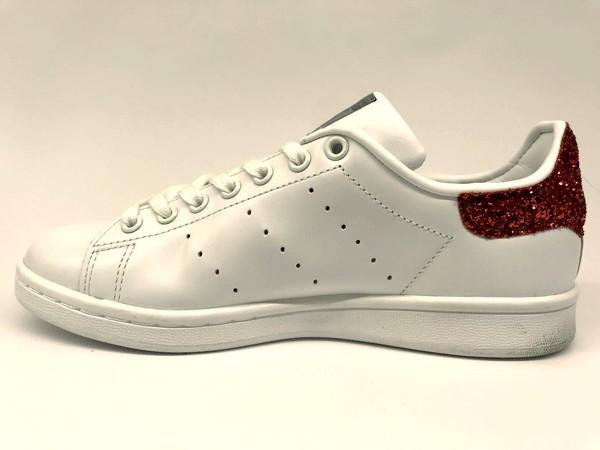 Adidas Stan Smith Cuoricini Red Glitter