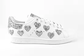 Adidas Stan Smith Cuoricini Silver Glitter