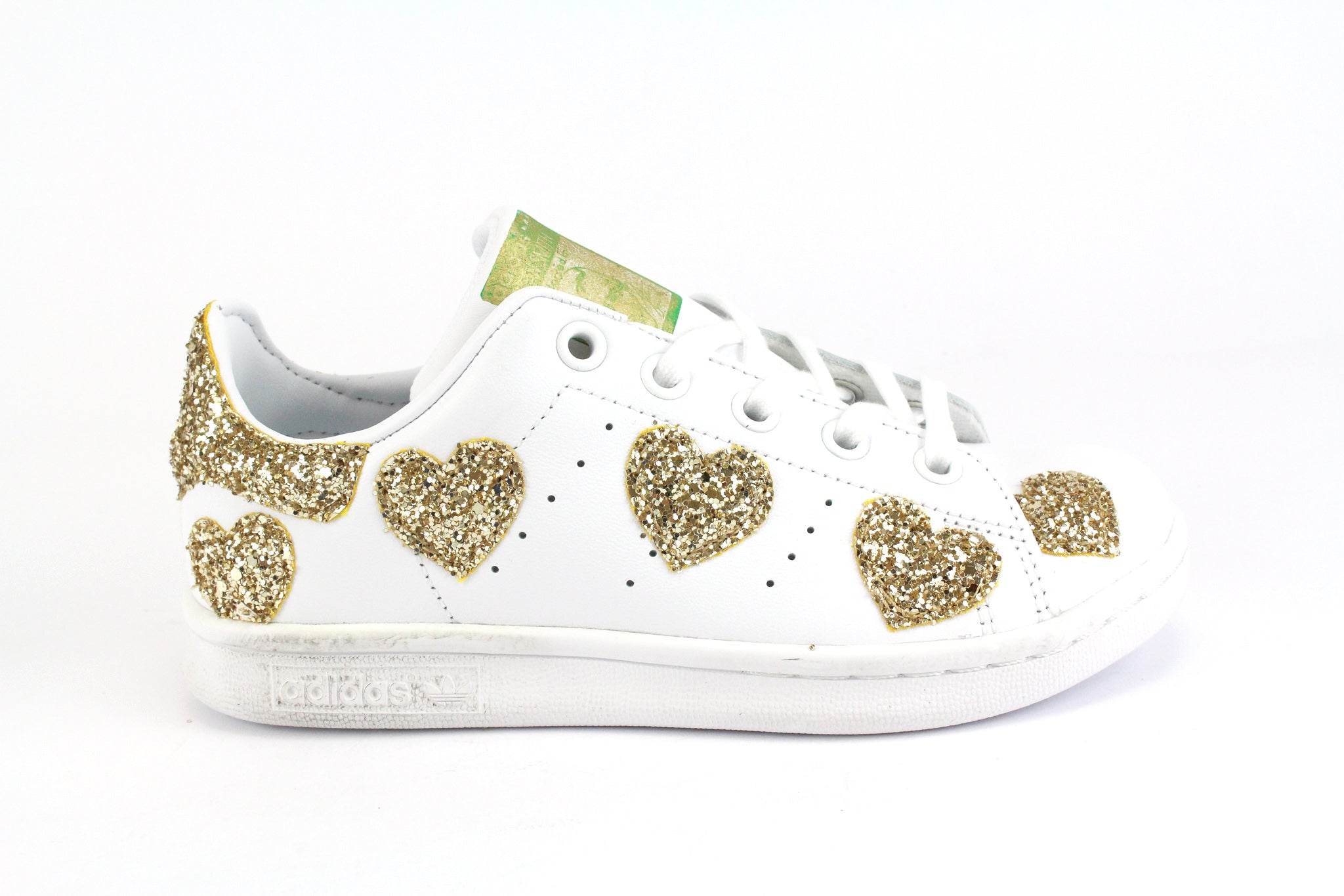 Adidas Stan Smith J Cuori Gold Glitter