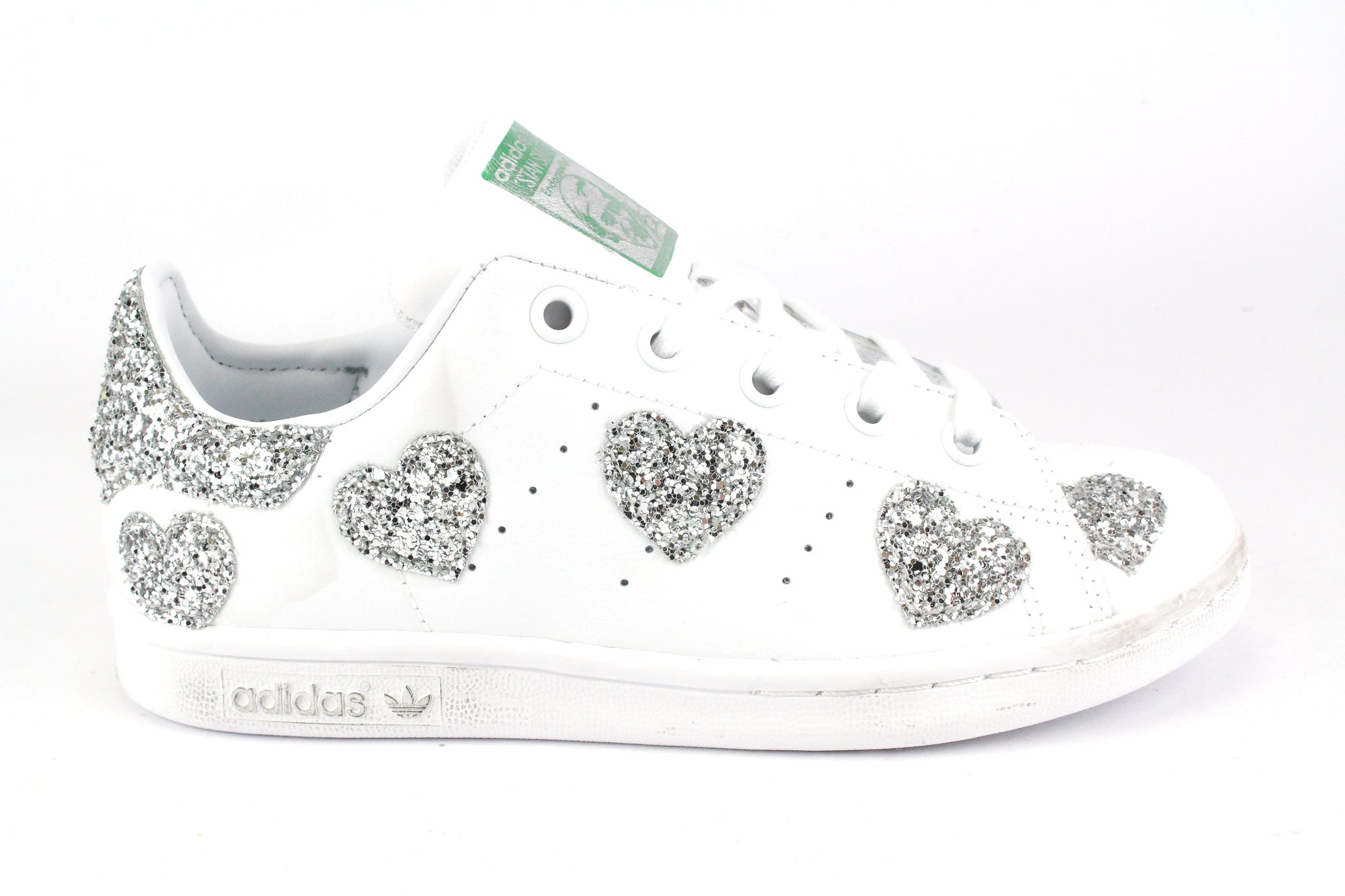 Adidas Stan Smith J Cuori Silver Glitter