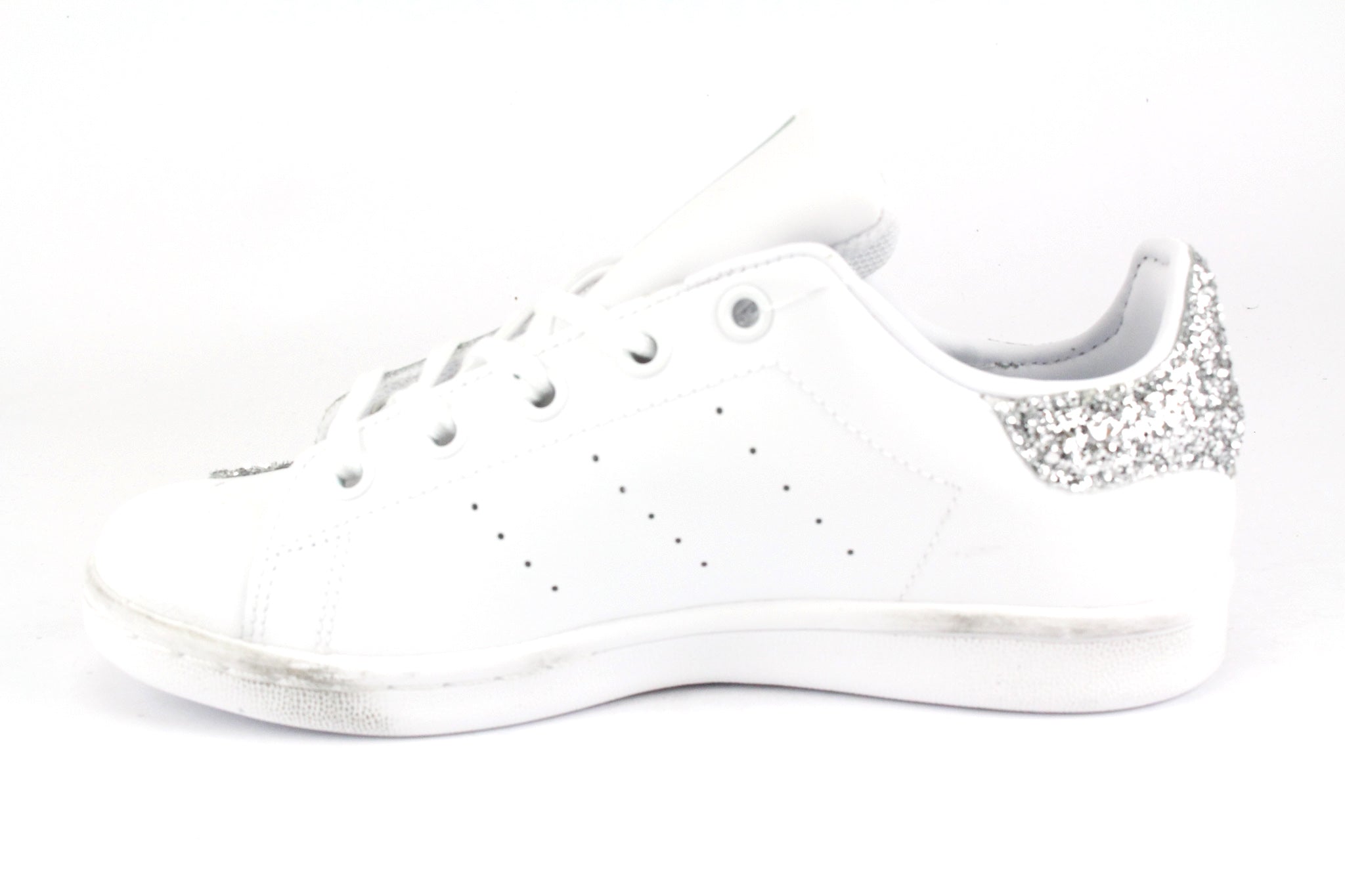 Adidas Stan Smith J Cuori Silver Glitter