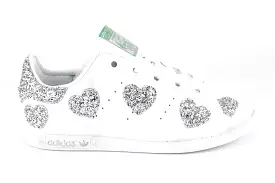 Adidas Stan Smith J Cuori Silver Glitter