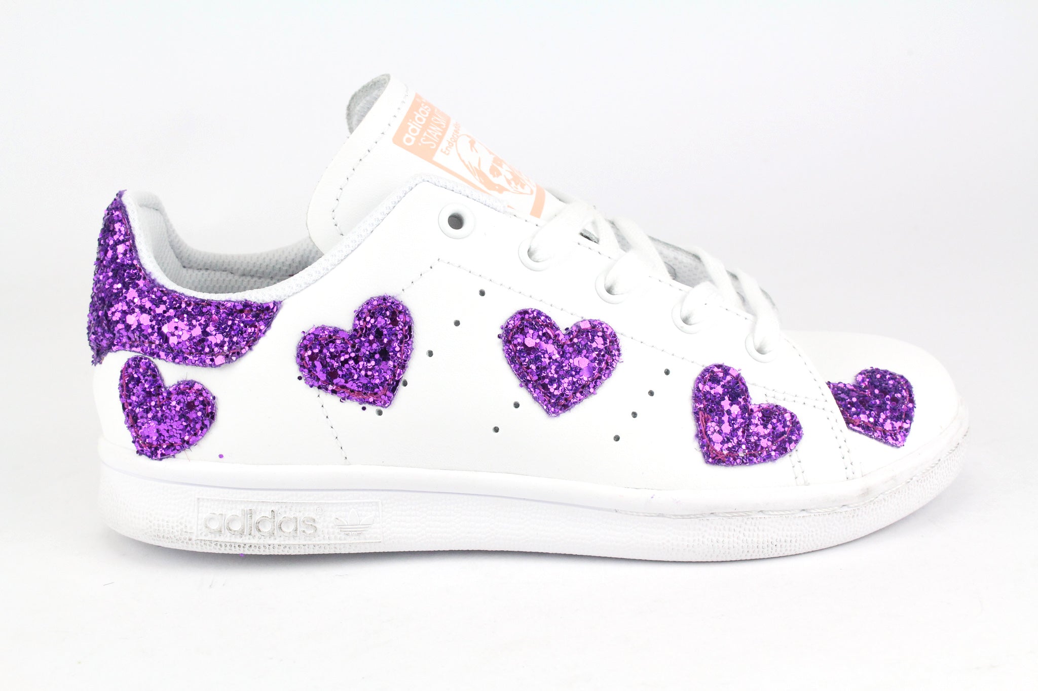 Adidas Stan Smith J Cuori Viola Glitter