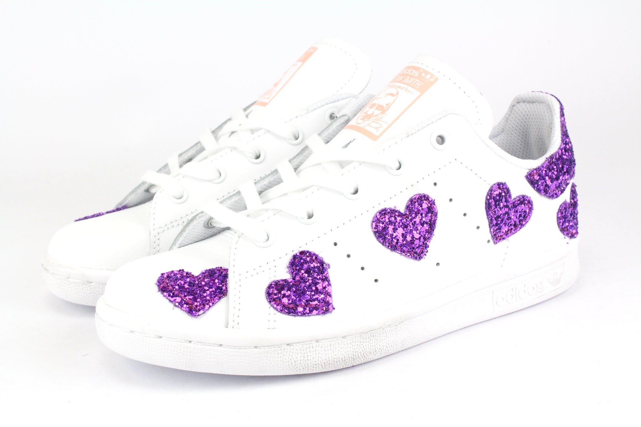 Adidas Stan Smith J Cuori Viola Glitter