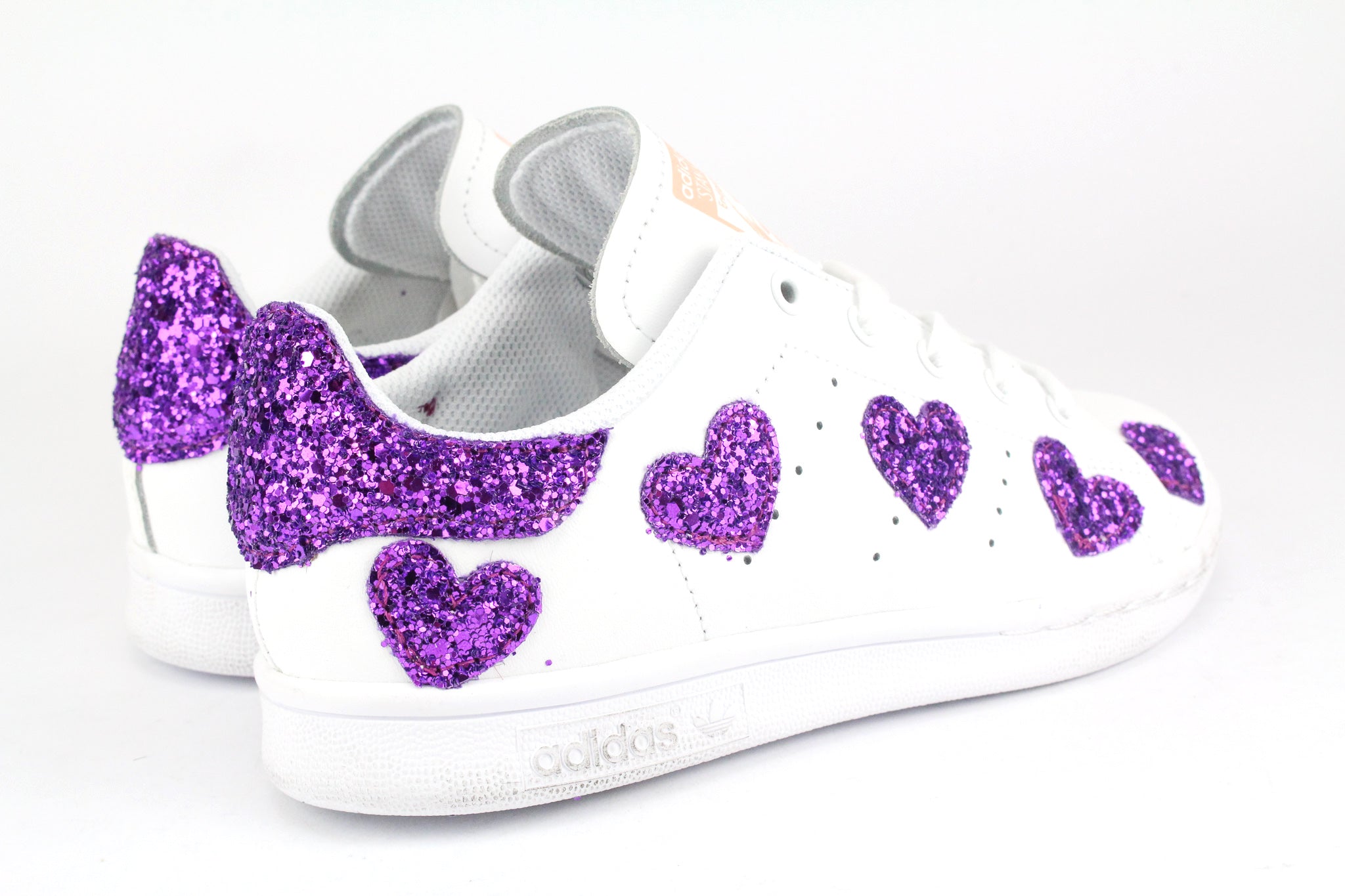 Adidas Stan Smith J Cuori Viola Glitter