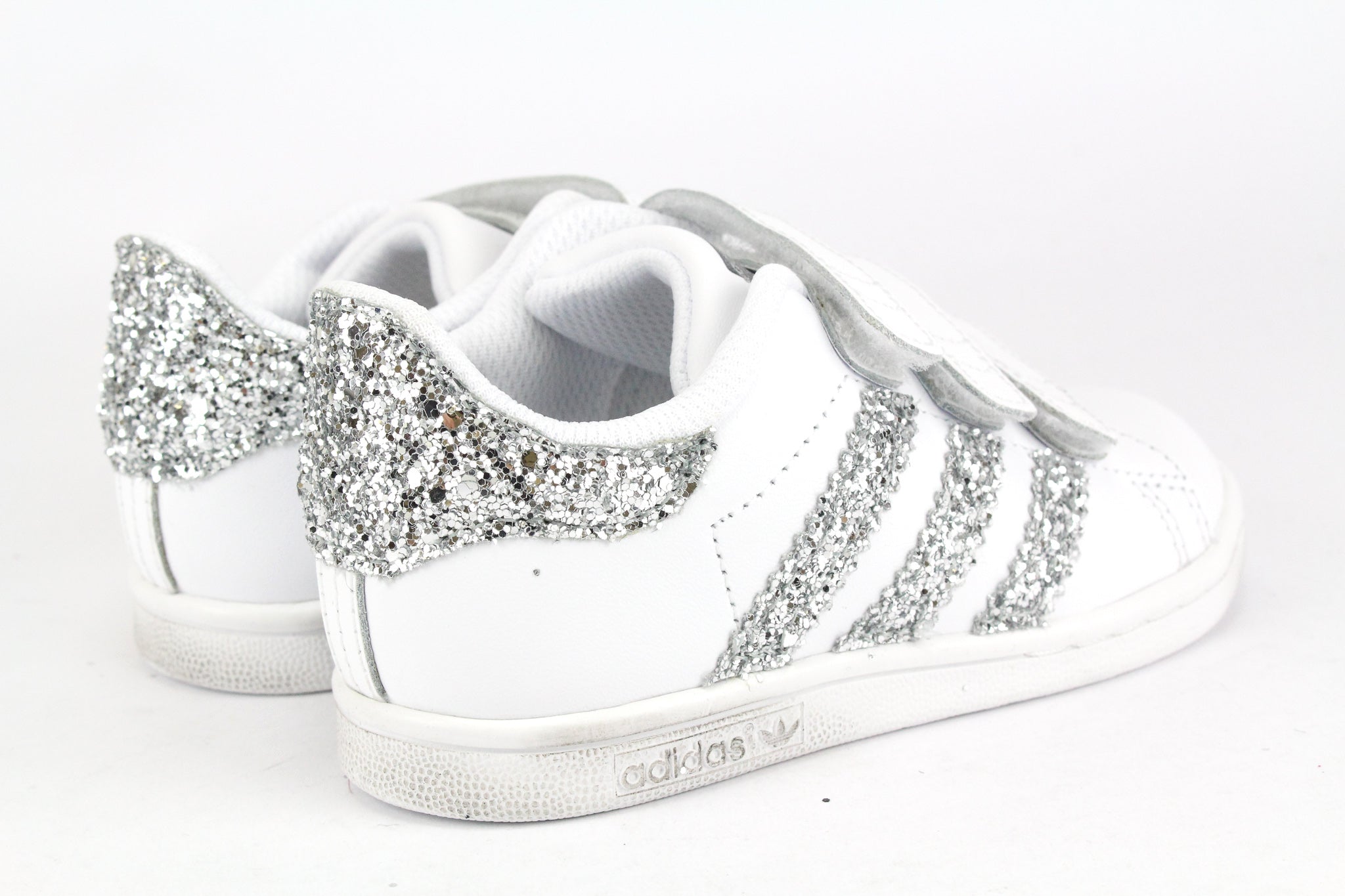 Adidas Stan Smith J Silver Glitter