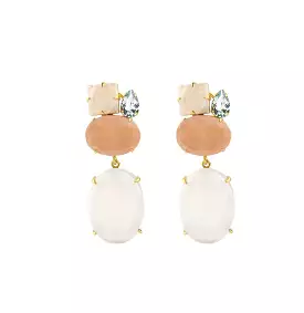 Anika Rose Quartz & Chalcedony Earrings