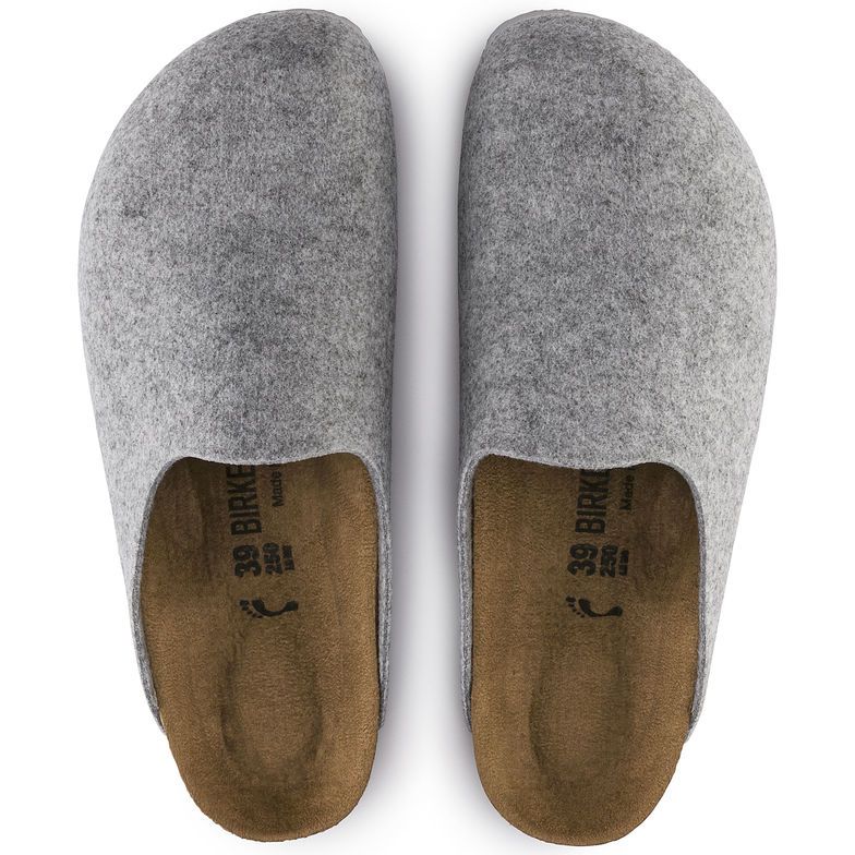 Birkenstock Amsterdam Felt Light Grey Clogs