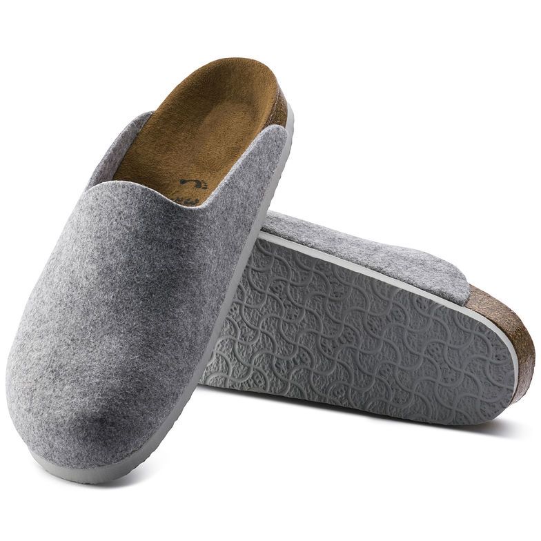 Birkenstock Amsterdam Felt Light Grey Clogs