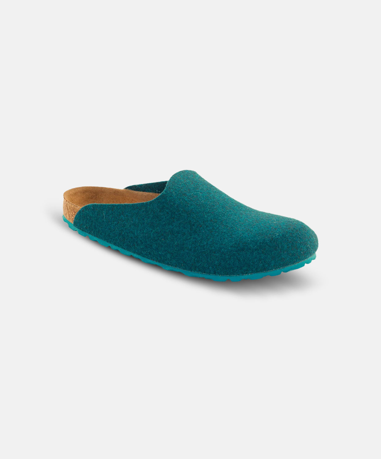 Birkenstock Amsterdam Wool Felt Petrol Clogs