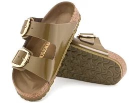 Birkenstock: Arizona Big Buckle High Shine in Mud Green