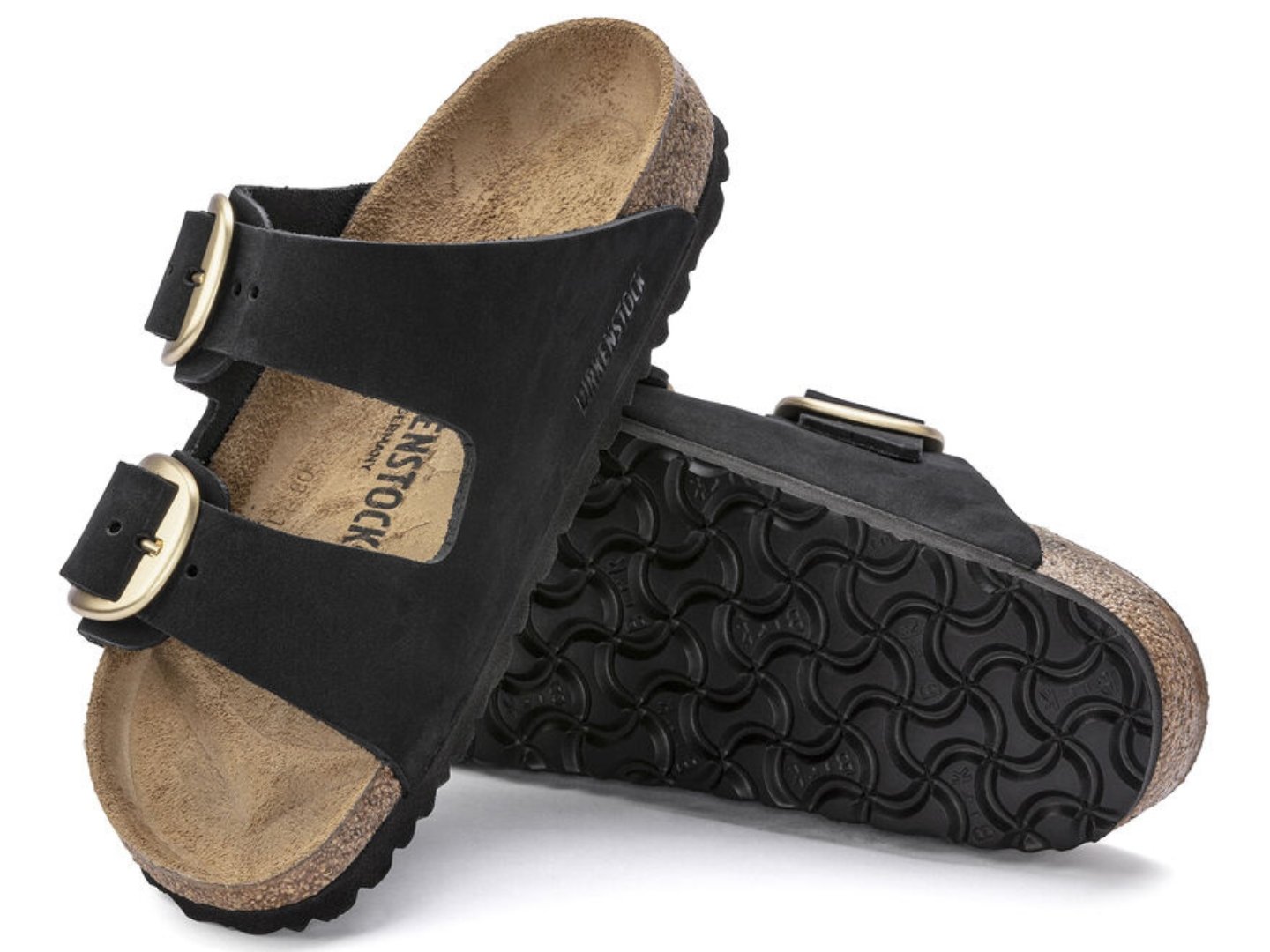 Birkenstock: Arizona Big Buckle Nubuck in Black