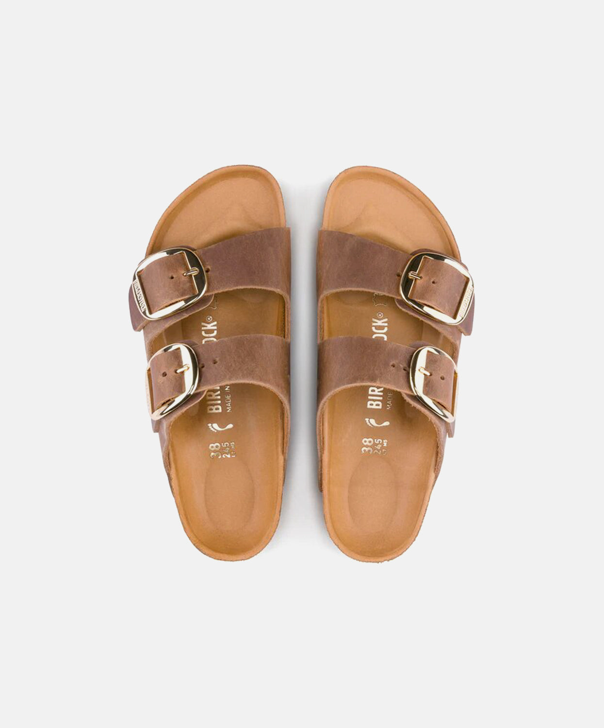 Birkenstock Arizona Big Buckle Oiled Leather Cognac Sandals