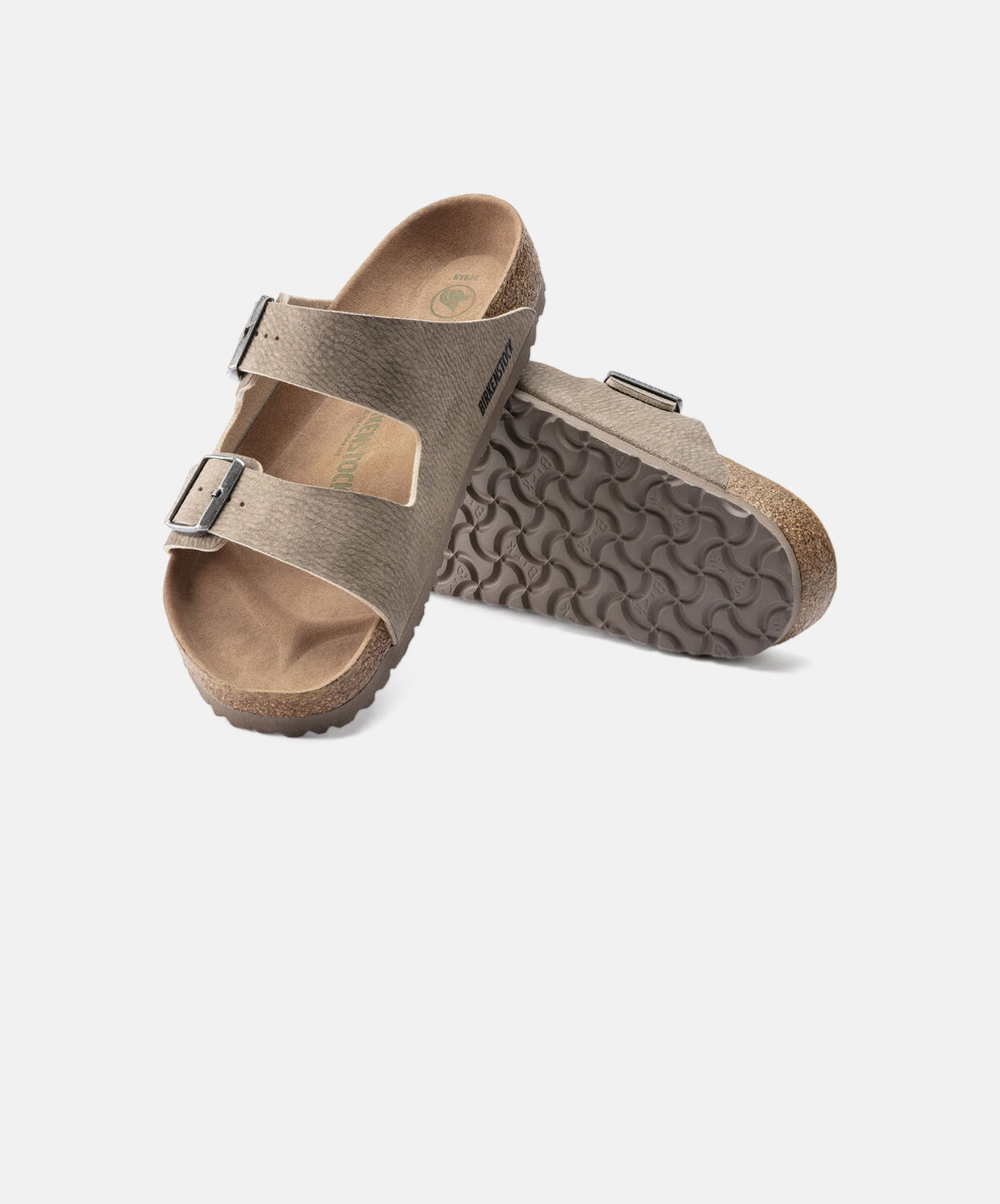 Birkenstock Arizona BirkiBuc Desert Dust Grey Taupe Vegan Sandals