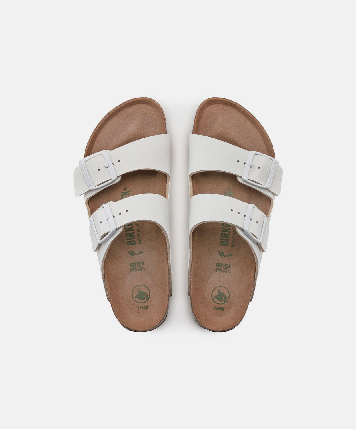 Birkenstock Arizona BirkiBuc Earthy White Vegan Sandals