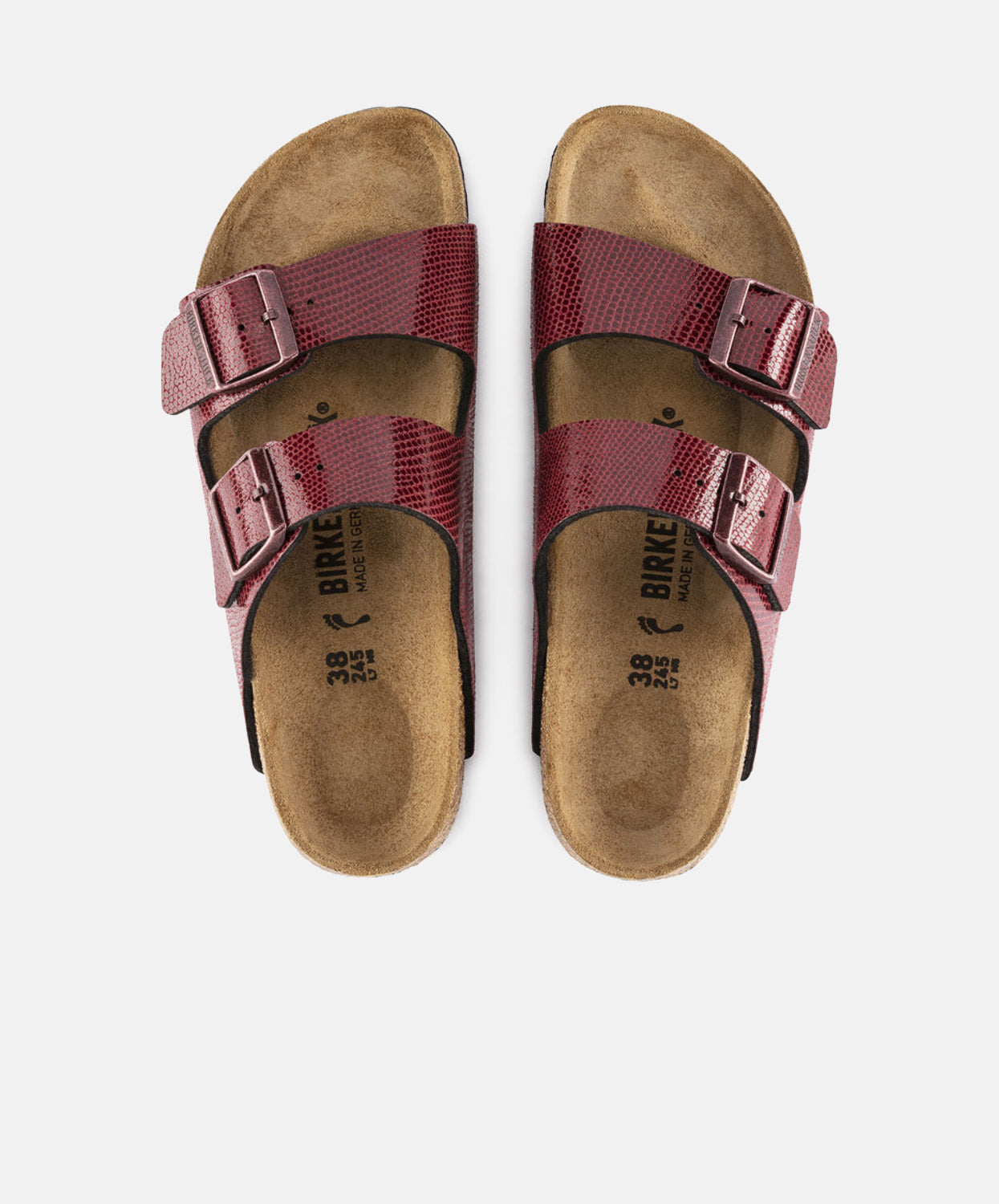 Birkenstock Arizona Birko-Flor Magical Metallic Maroon Sandals