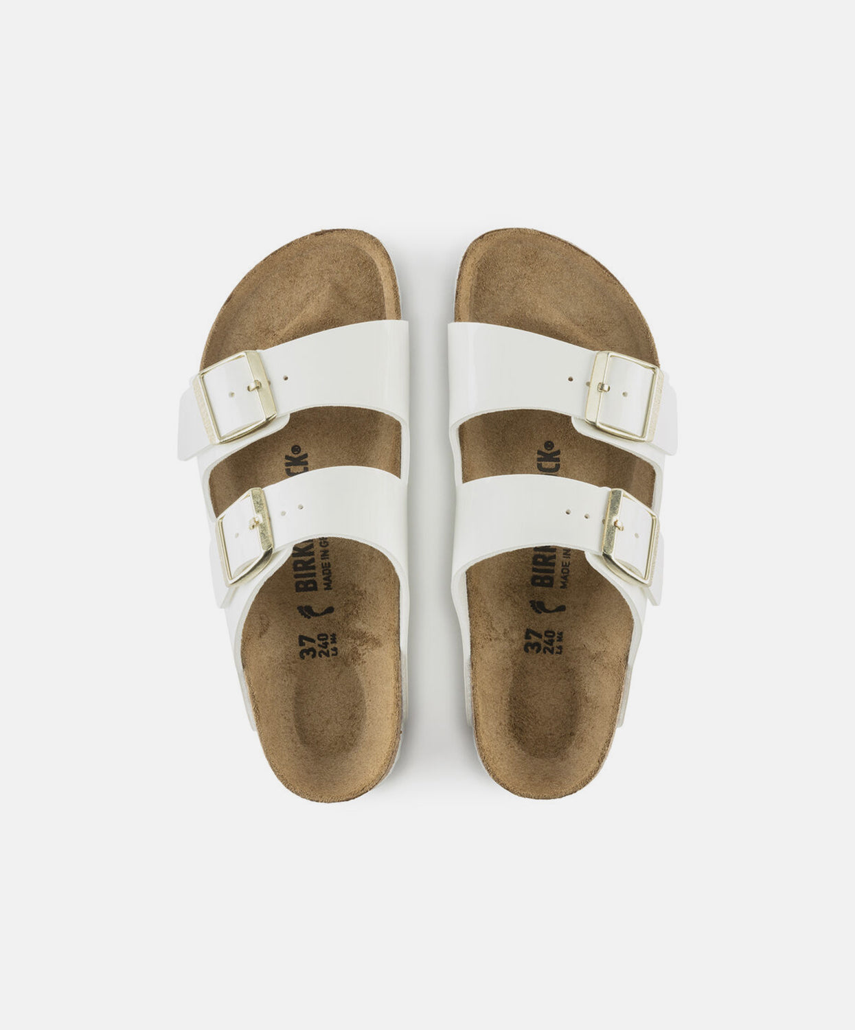 Birkenstock Arizona Birko-Flor White Patent Sandals