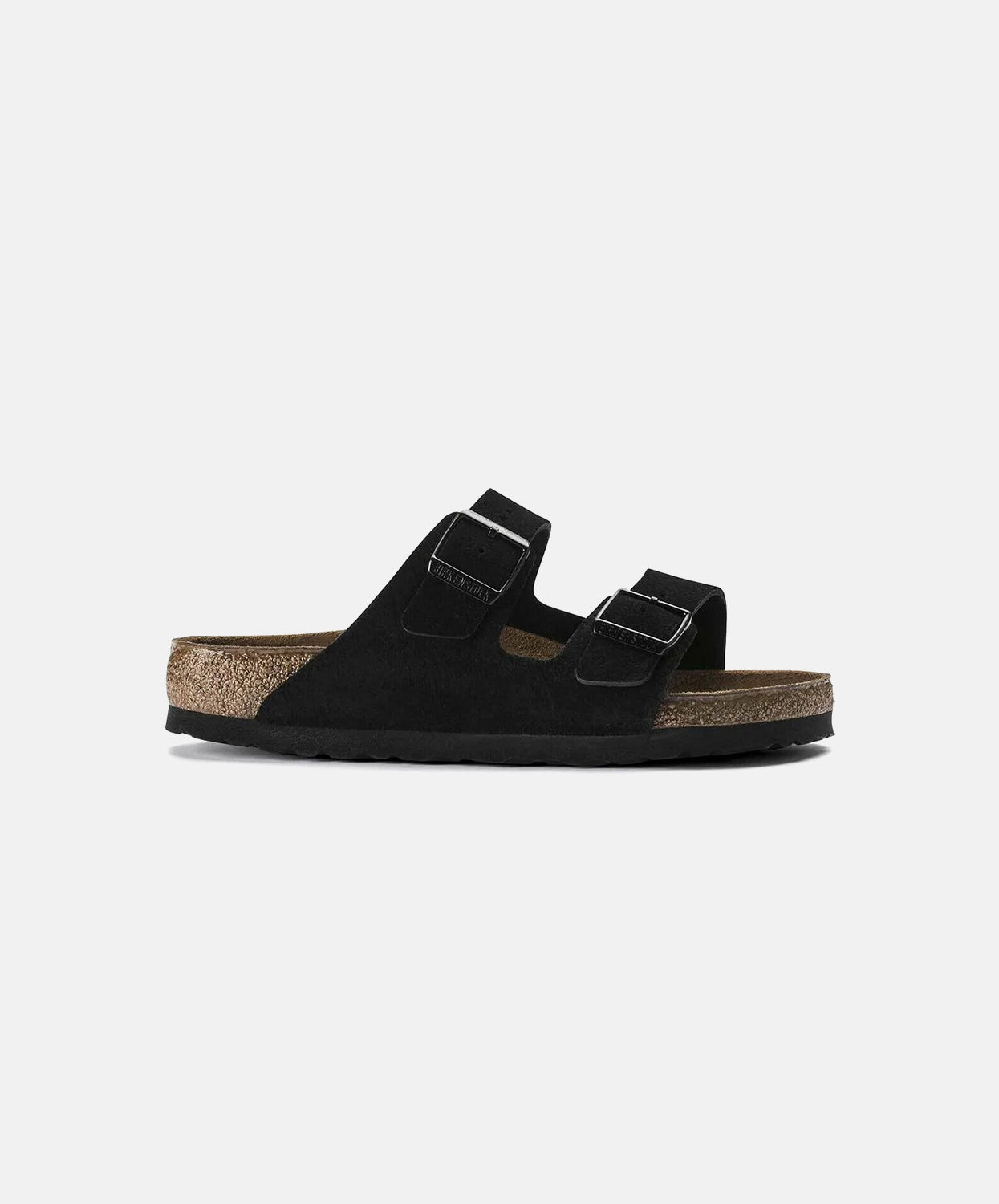 Birkenstock Arizona Suede Leather Black Soft Footbed Sandals