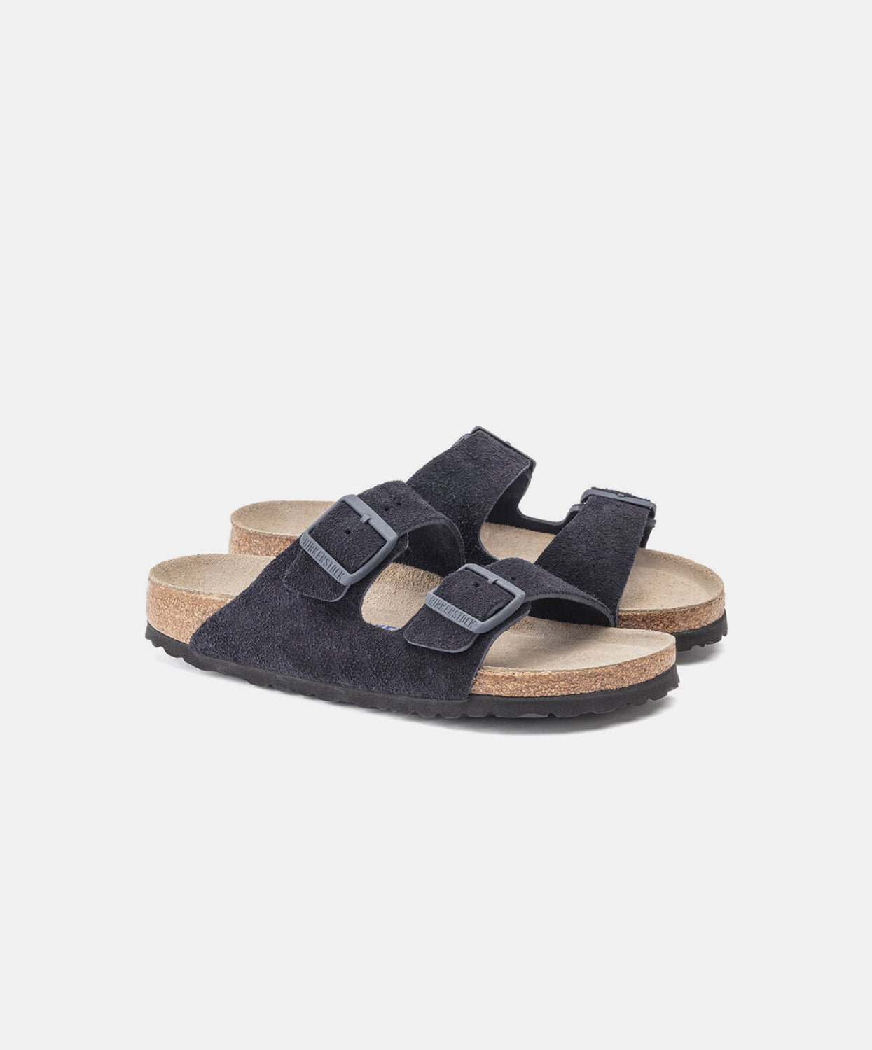 Birkenstock Arizona Suede Leather Midnight Soft Footbed Sandals