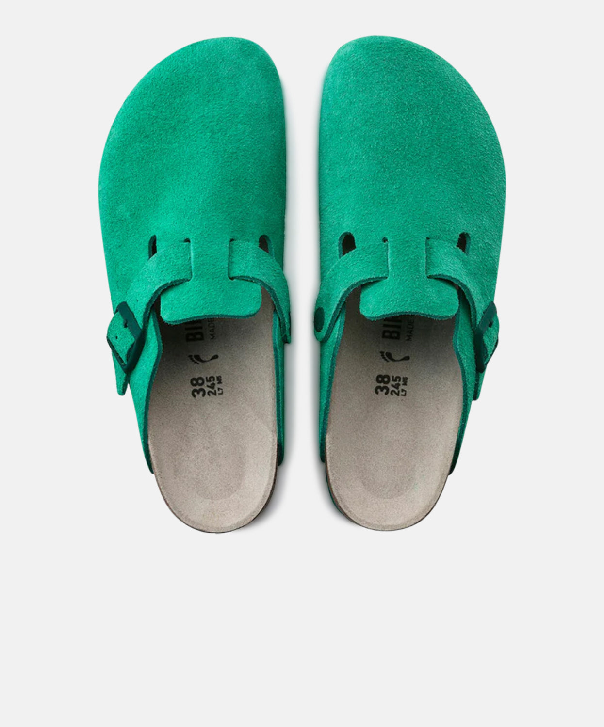 Birkenstock Boston Suede Leather Bold Green Clogs