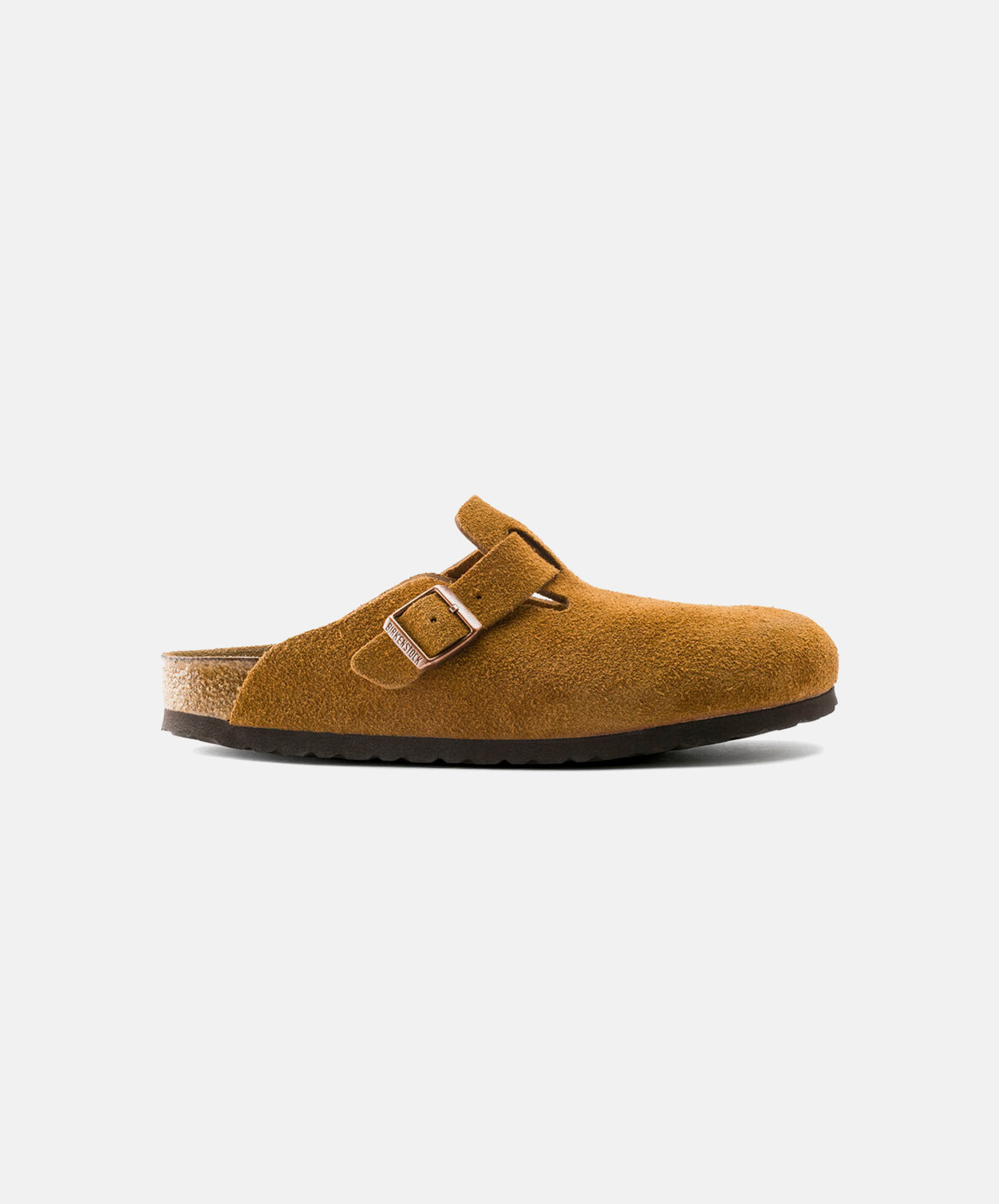 Birkenstock Boston Suede Leather Mink Soft Footbed Clogs