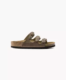 Birkenstock Florida Oiled Leather Tobacco Brown Soft Footbed Sandals