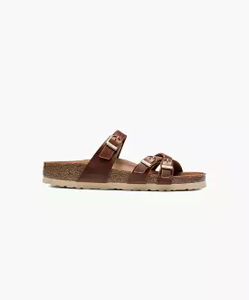 Birkenstock Franca Big Buckle Oiled Leather Cognac Sandals