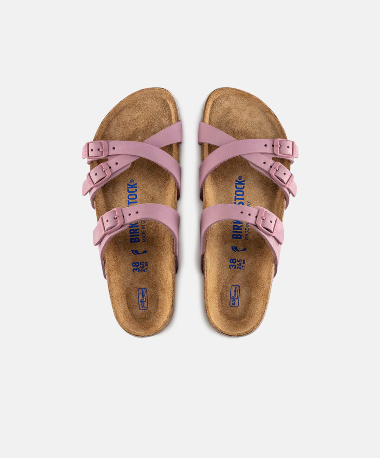 Birkenstock Franca Nubuck Leather Orchid Soft Footbed Sandals