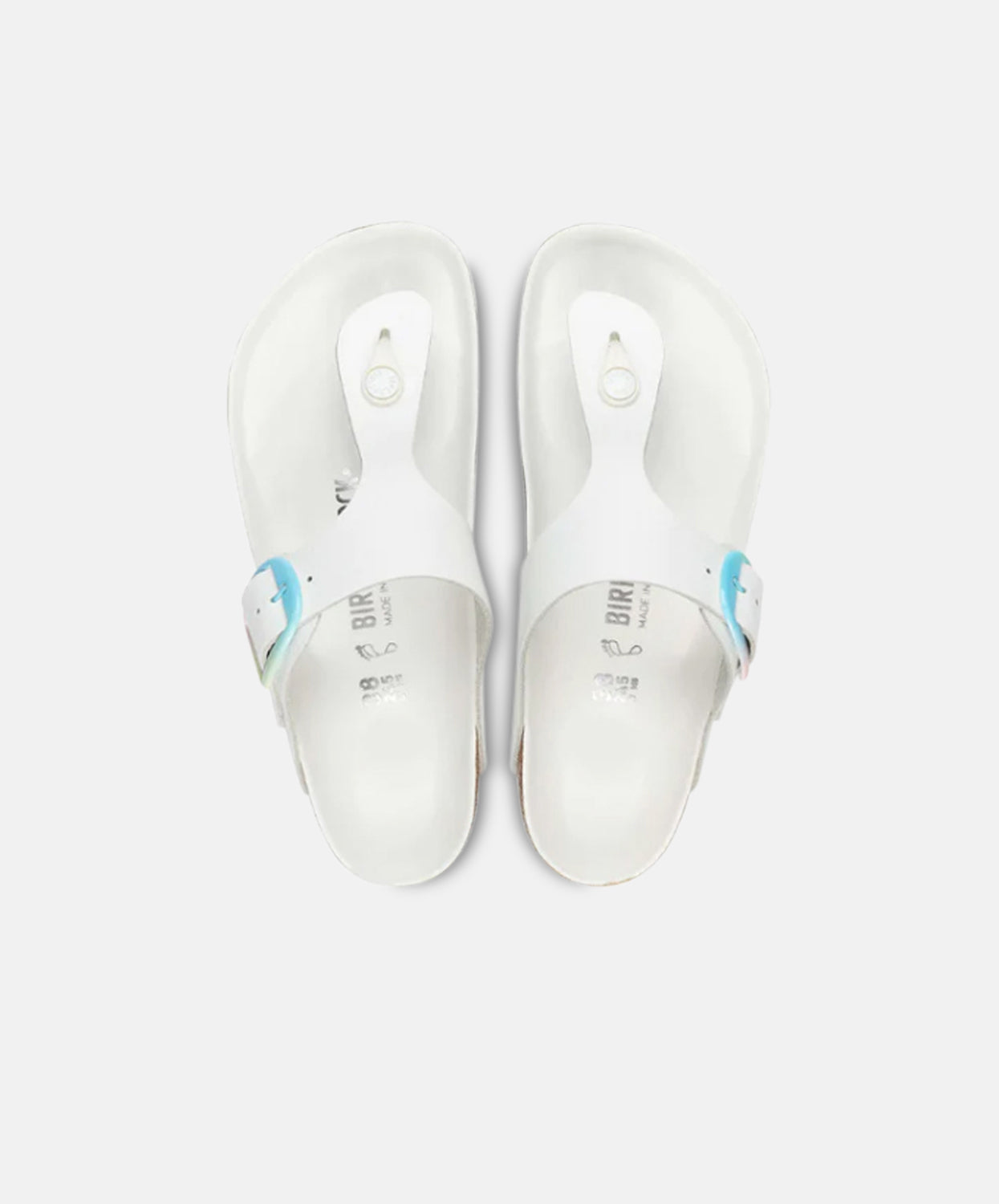 Birkenstock Gizeh Big Buckle Smooth Leather Ombre White Sandals