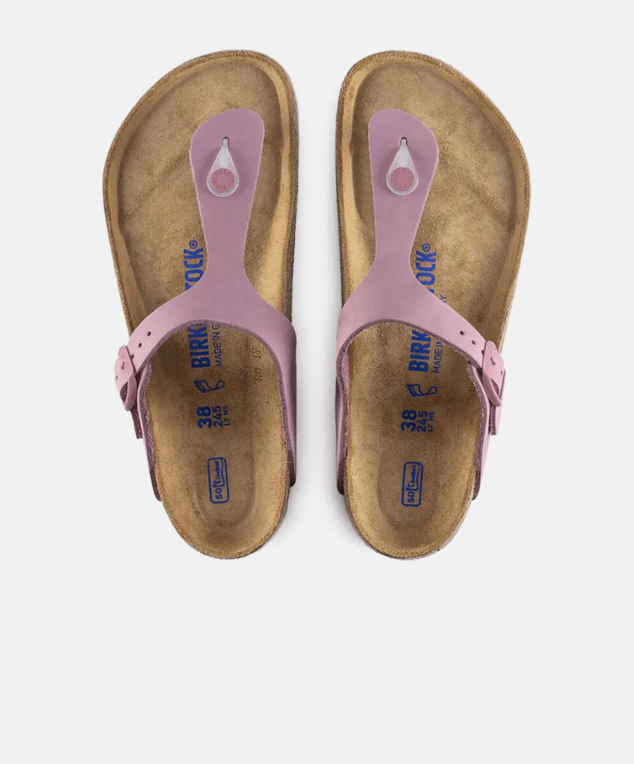 Birkenstock Gizeh Nubuck Leather Orchid Soft Footbed Sandals