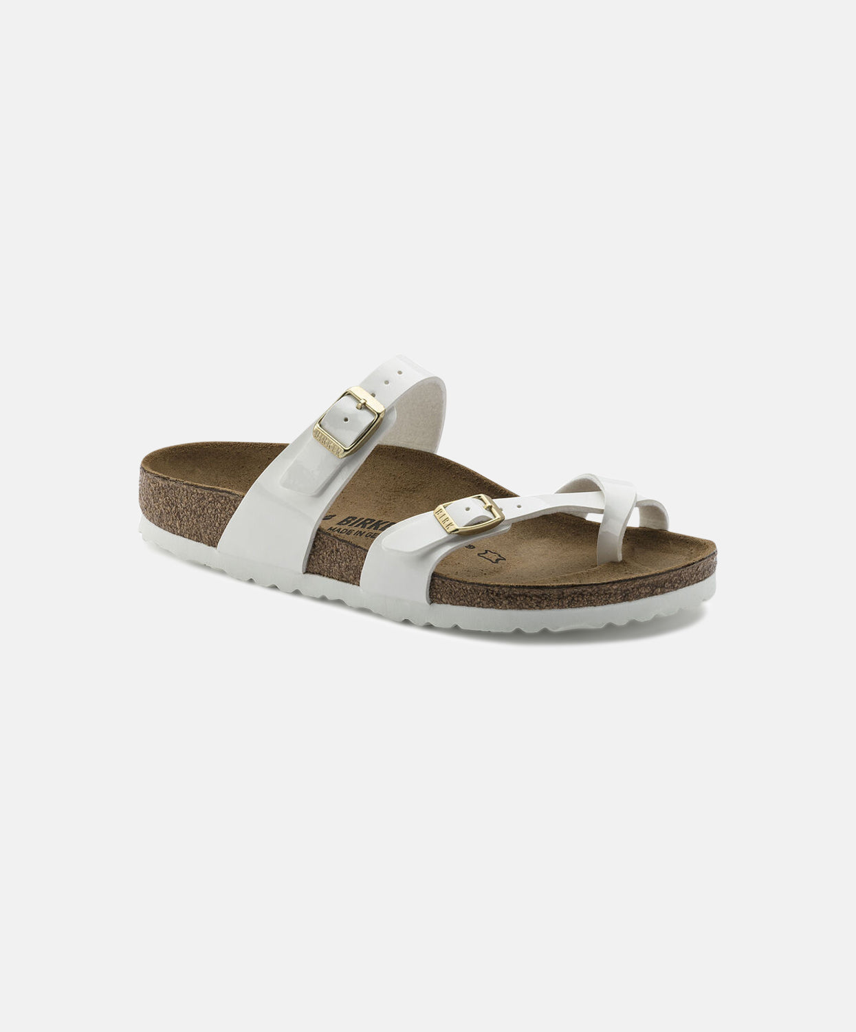 Birkenstock Mayari Birko-Flor White Patent Sandals