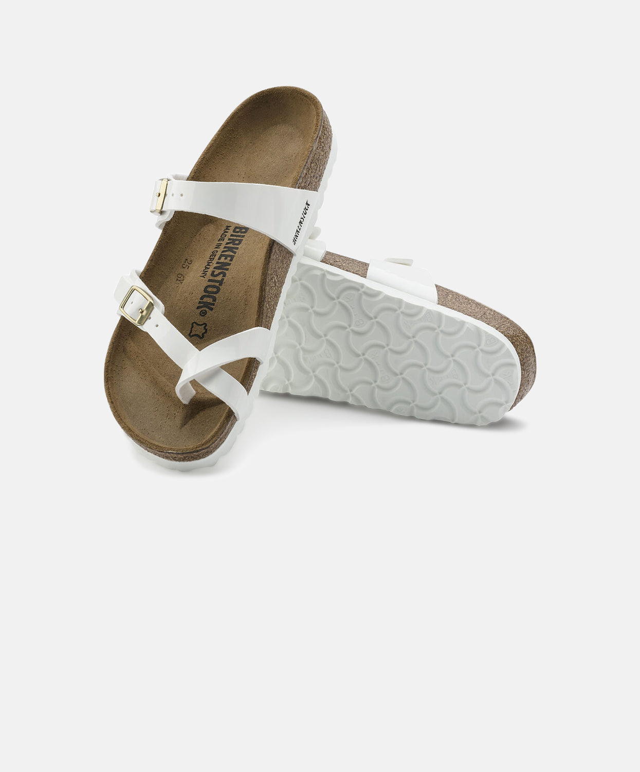 Birkenstock Mayari Birko-Flor White Patent Sandals