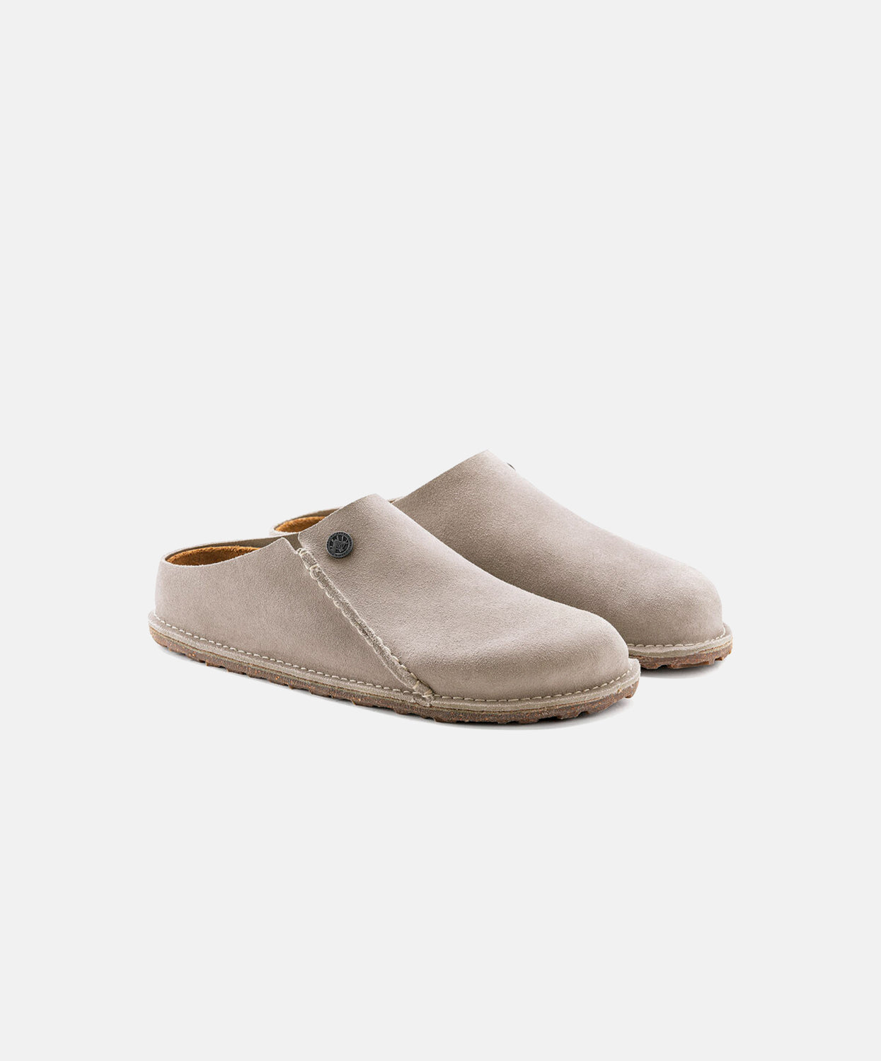 Birkenstock Zermatt Premium Suede Leather Stone Coin Clogs