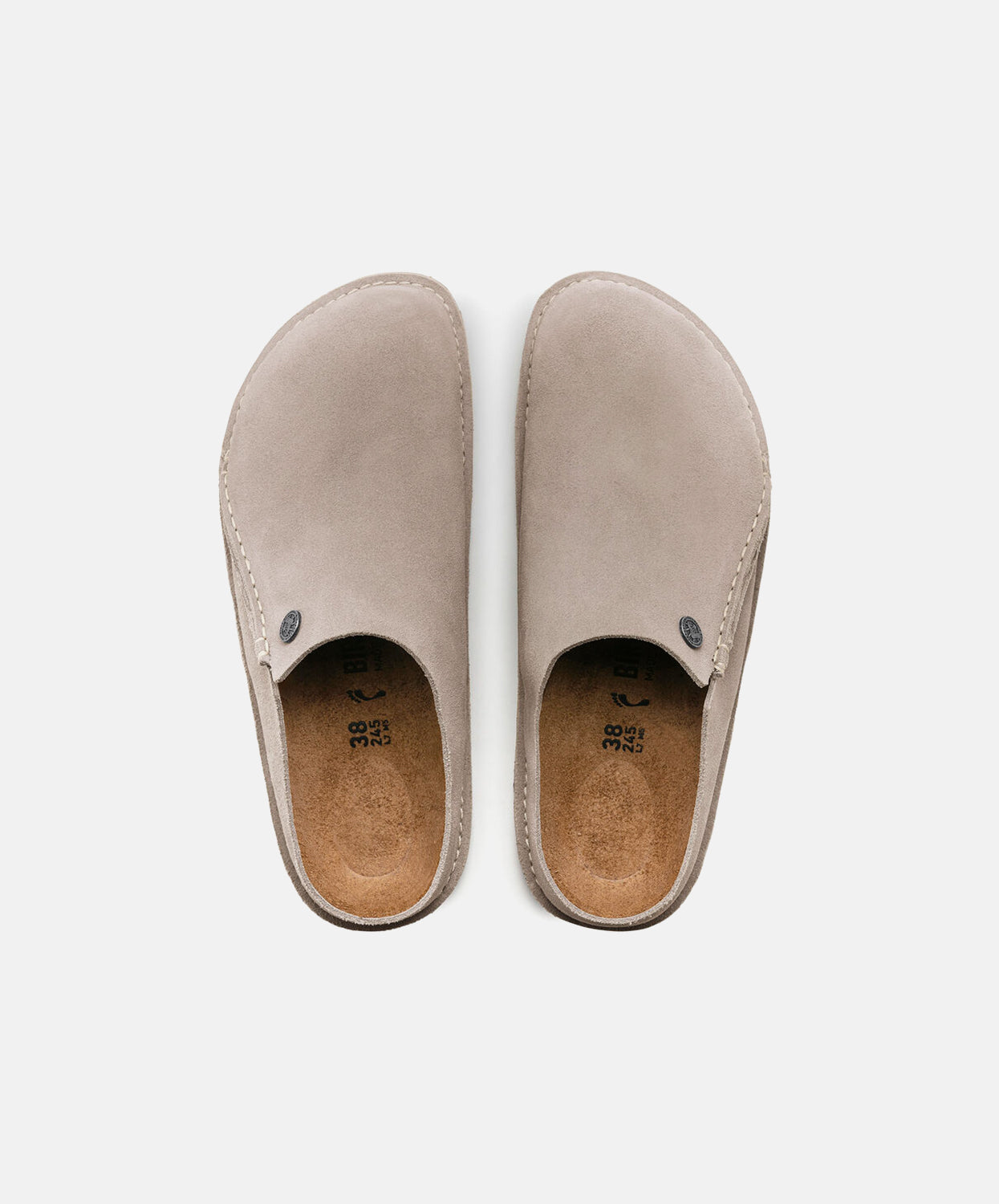 Birkenstock Zermatt Premium Suede Leather Stone Coin Clogs