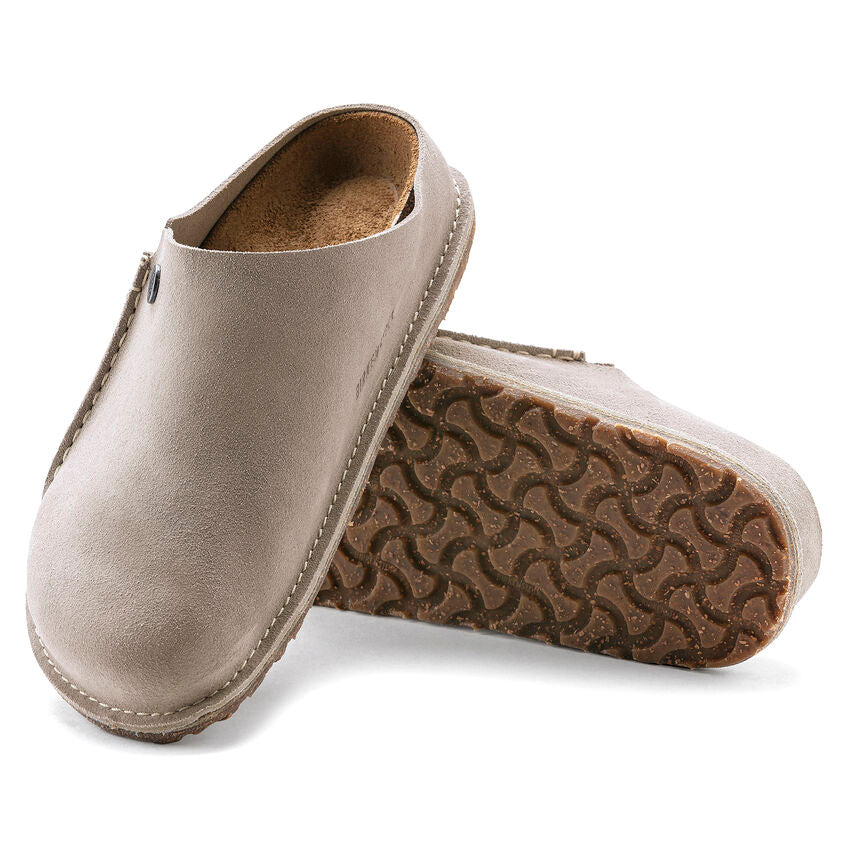 Birkenstock Zermatt Premium Suede Leather Stone Coin Clogs